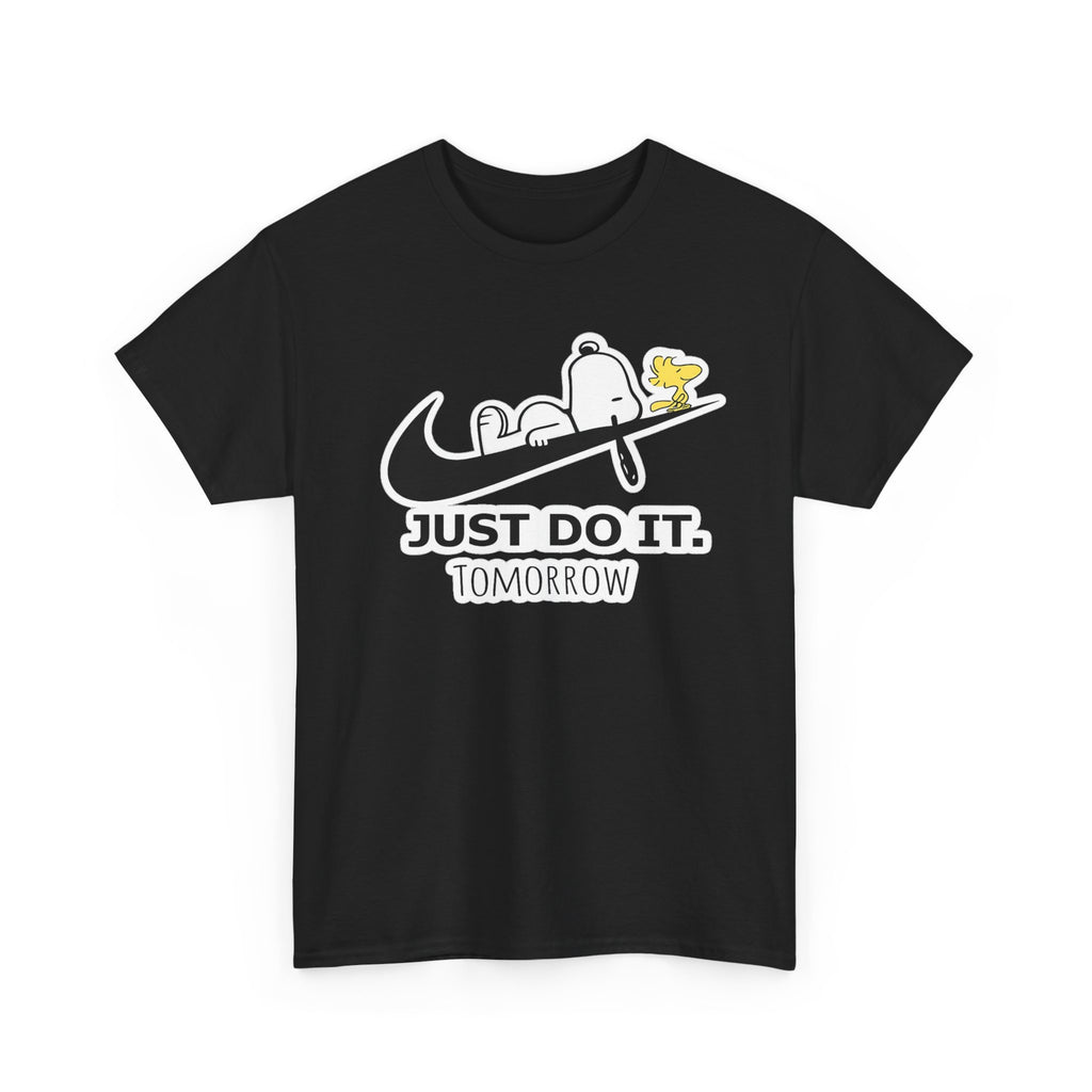 Snoopy "Just Do It Tomorrow" Graphic Cotton T-Shirt