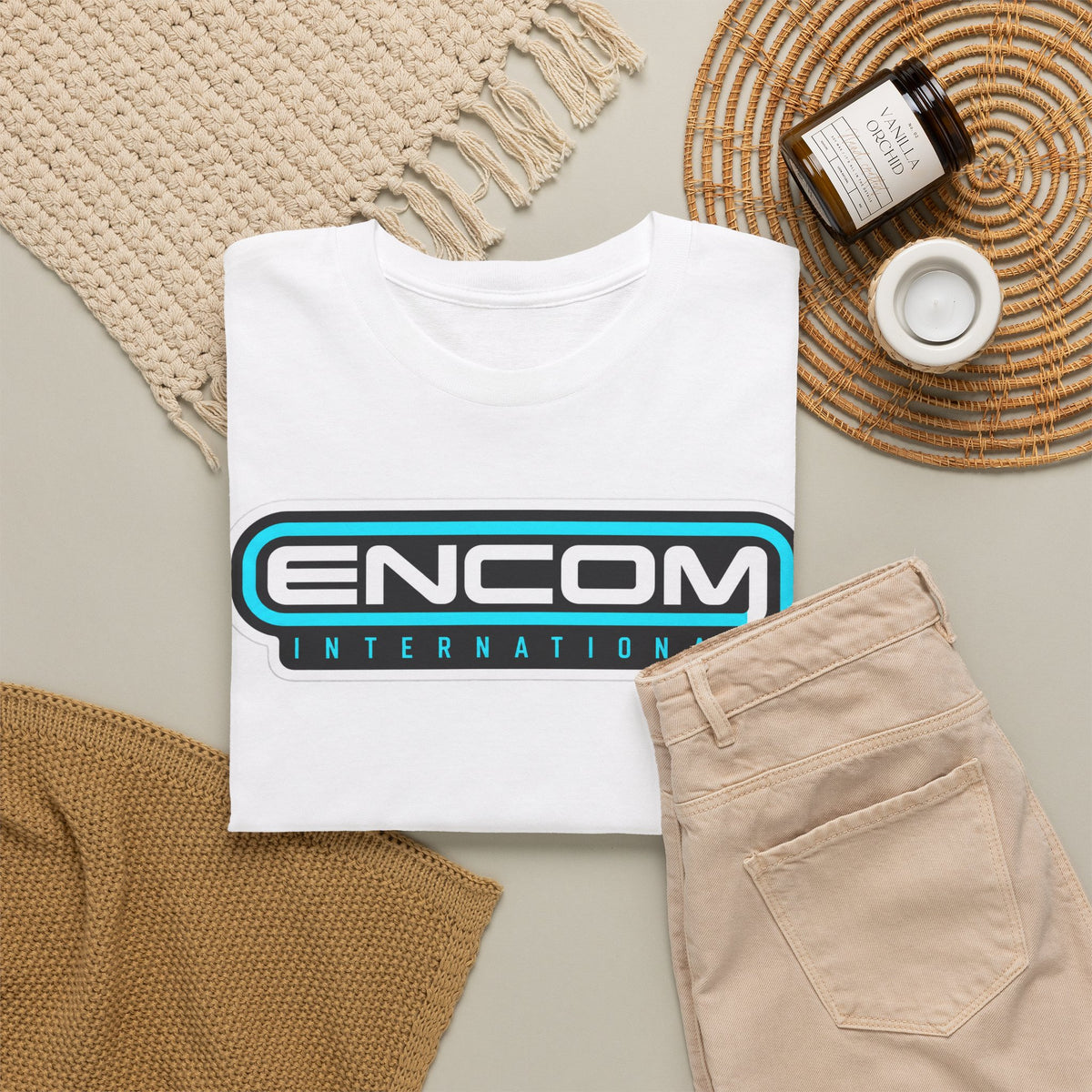ENCOM International Logo Cotton T-Shirt — Retro Tech Gaming Tee