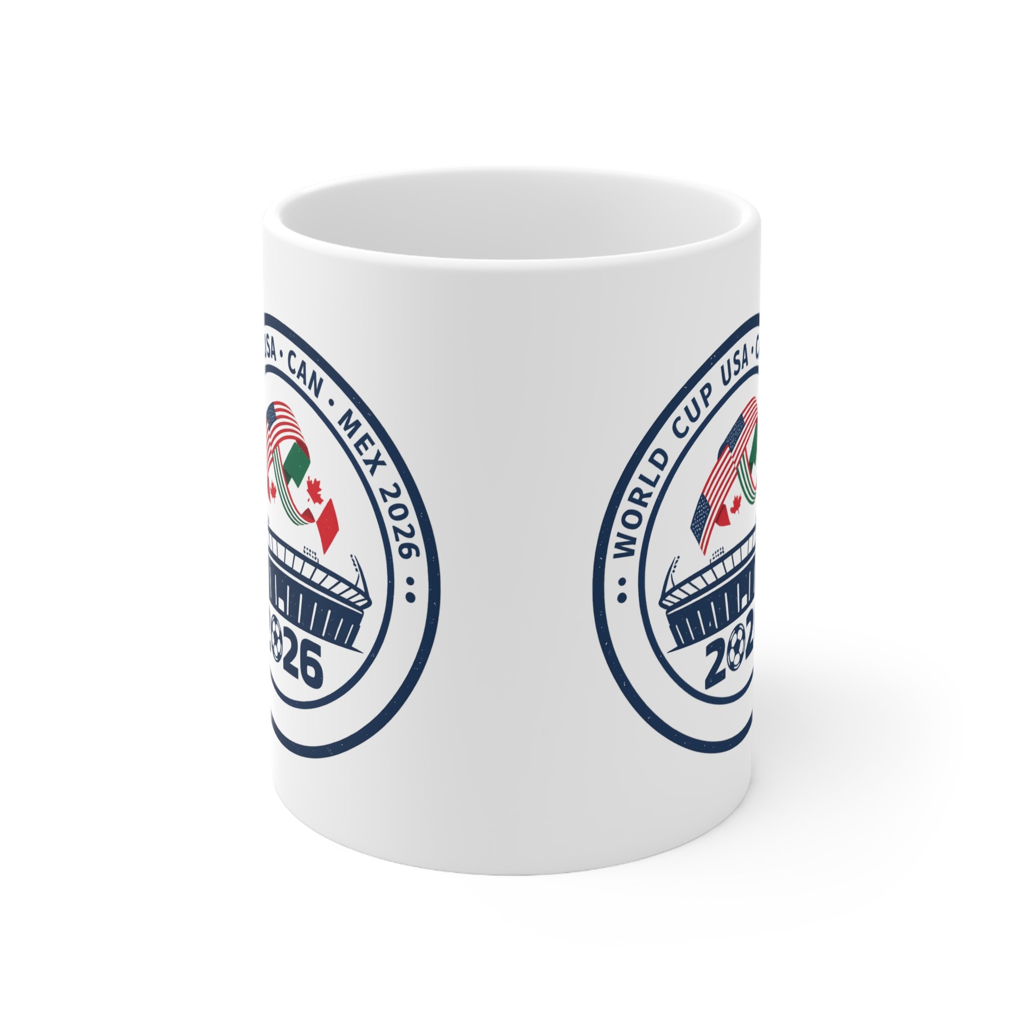 World Cup 2026 Ceramic Mug — USA • CAN • MEX Stadium Emblem (11oz & 15oz)