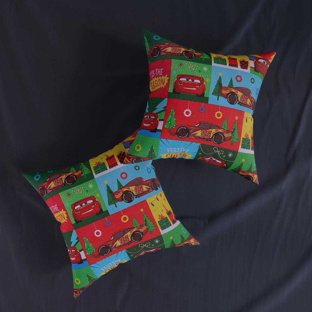 Cars Lightning McQueen Holiday Throw Pillow — Festive Kids Christmas Decor