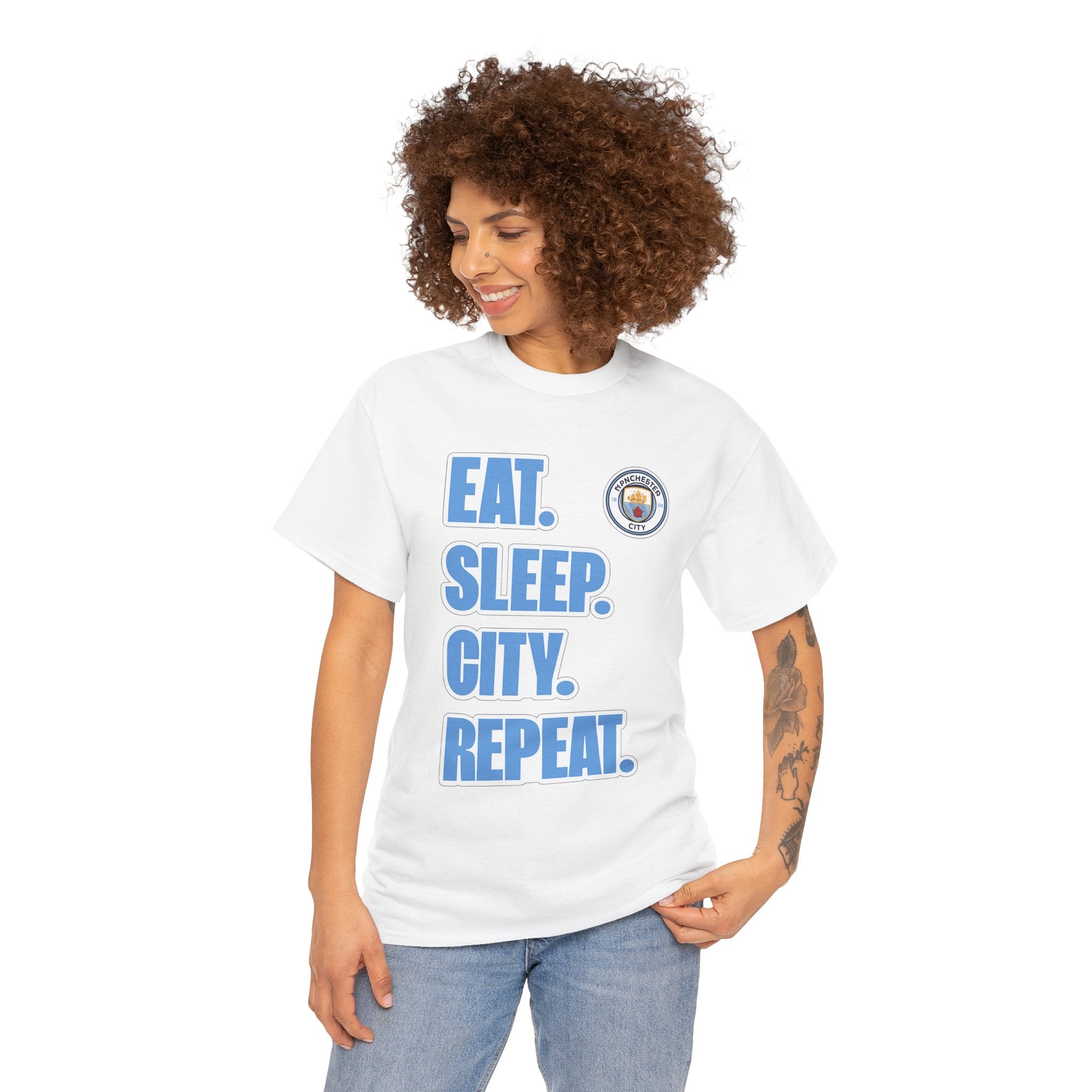 Eat. Sleep. City. Repeat. T‑Shirt — Manchester City Fan Tee