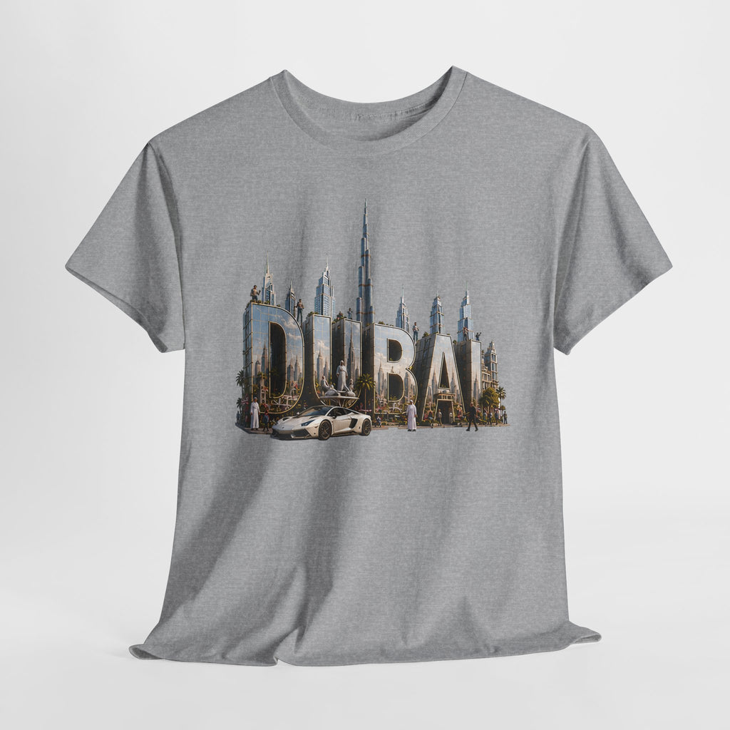 Dubai Skyline T-Shirt — Dubai Cityscape Graphic Tee with Burj Khalifa