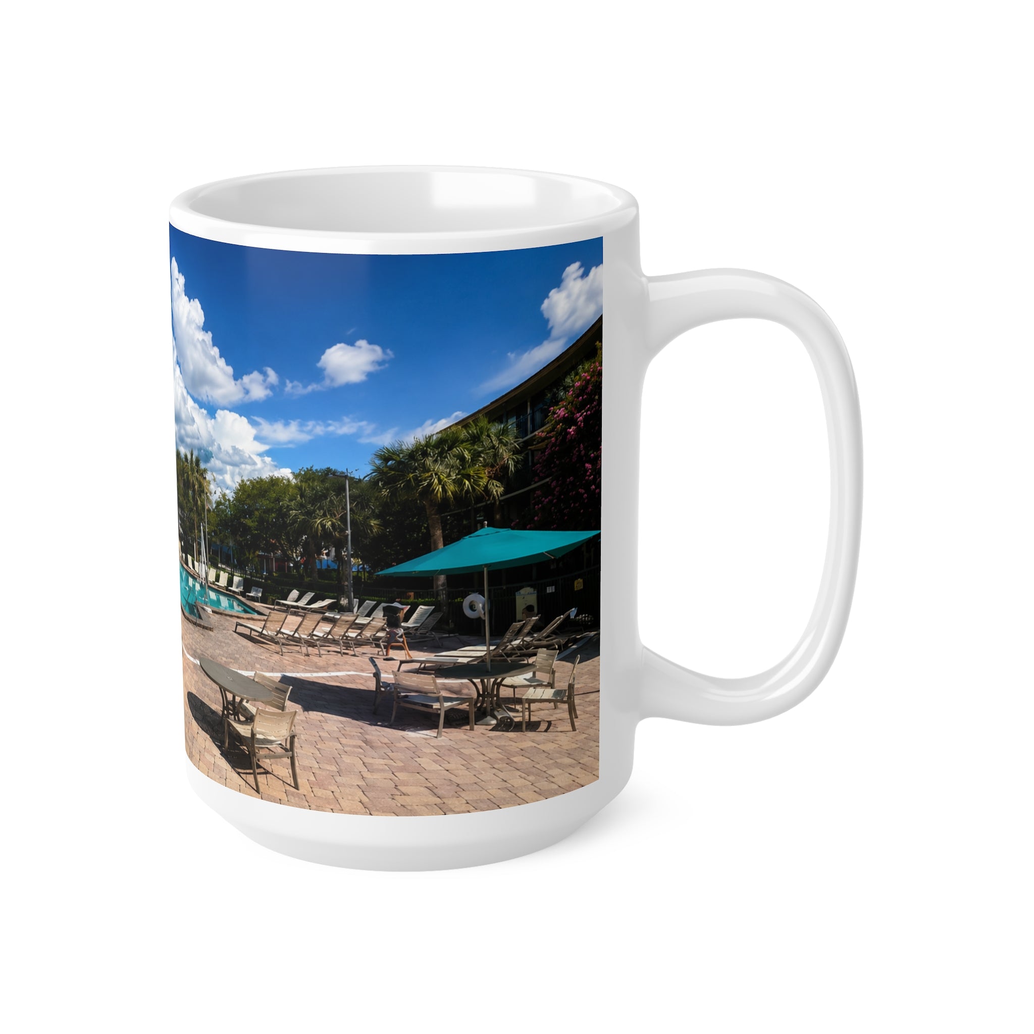 Rosen Inn Closest to Universal Poolside Photo Mug – Tropical Vacation Coffee Cup (11oz & 15oz)