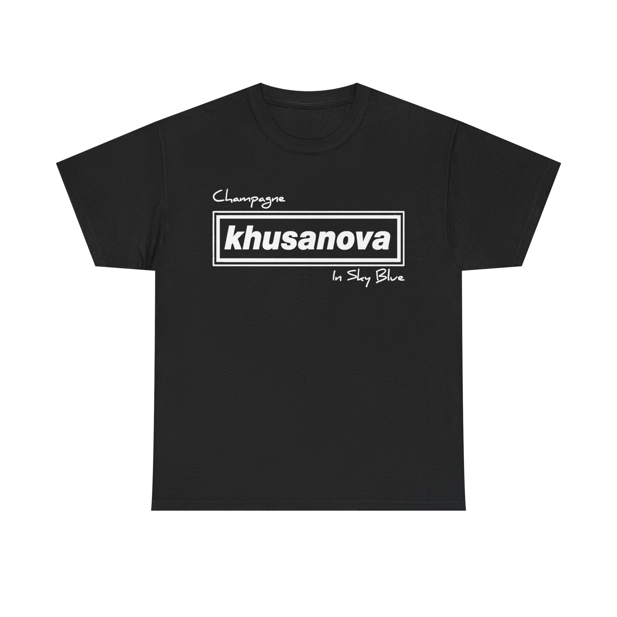 Khusanova Logo T-Shirt — Minimal Black Graphic Tee