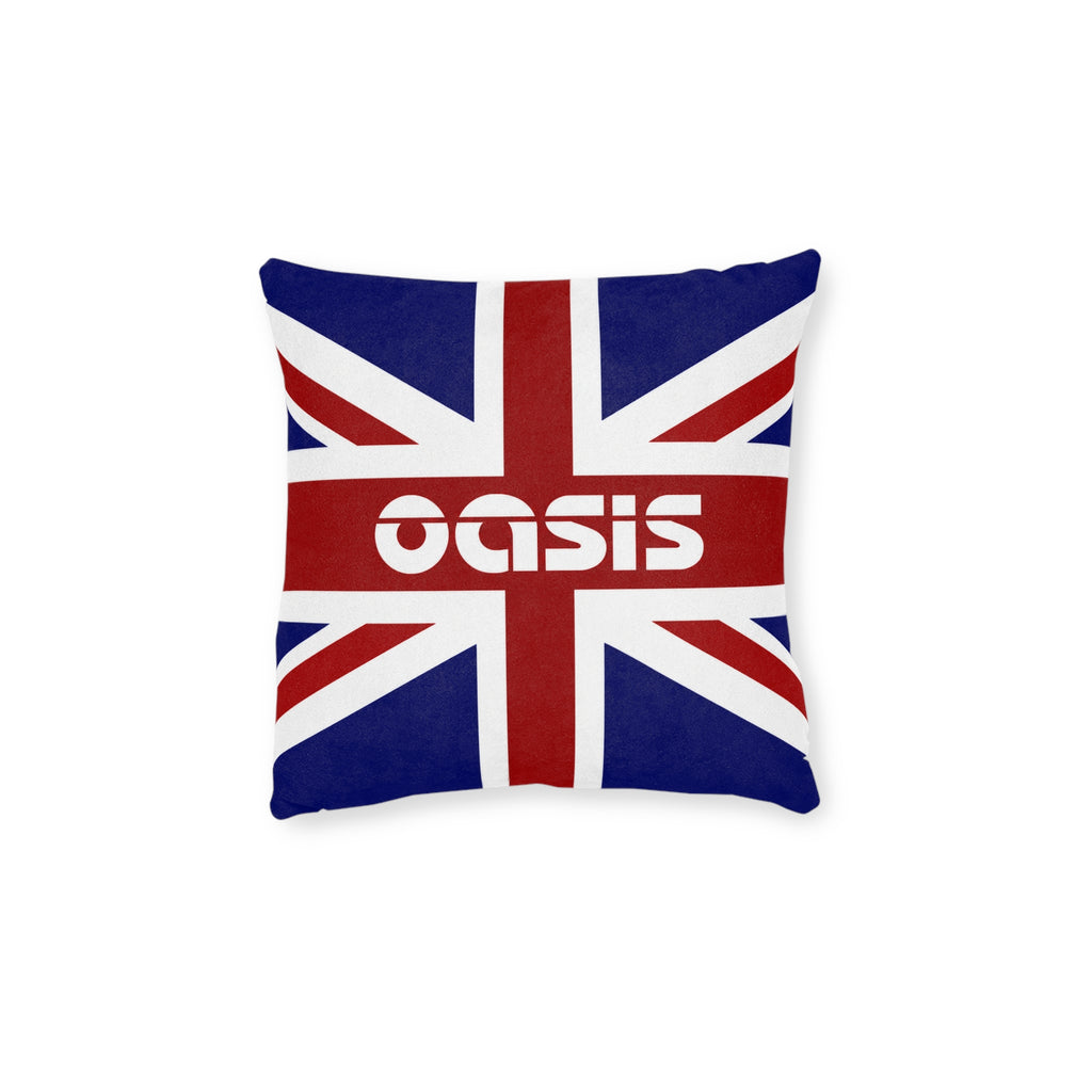 Union Jack Oasis Accent Pillow – British Rock Band Throw Cushion