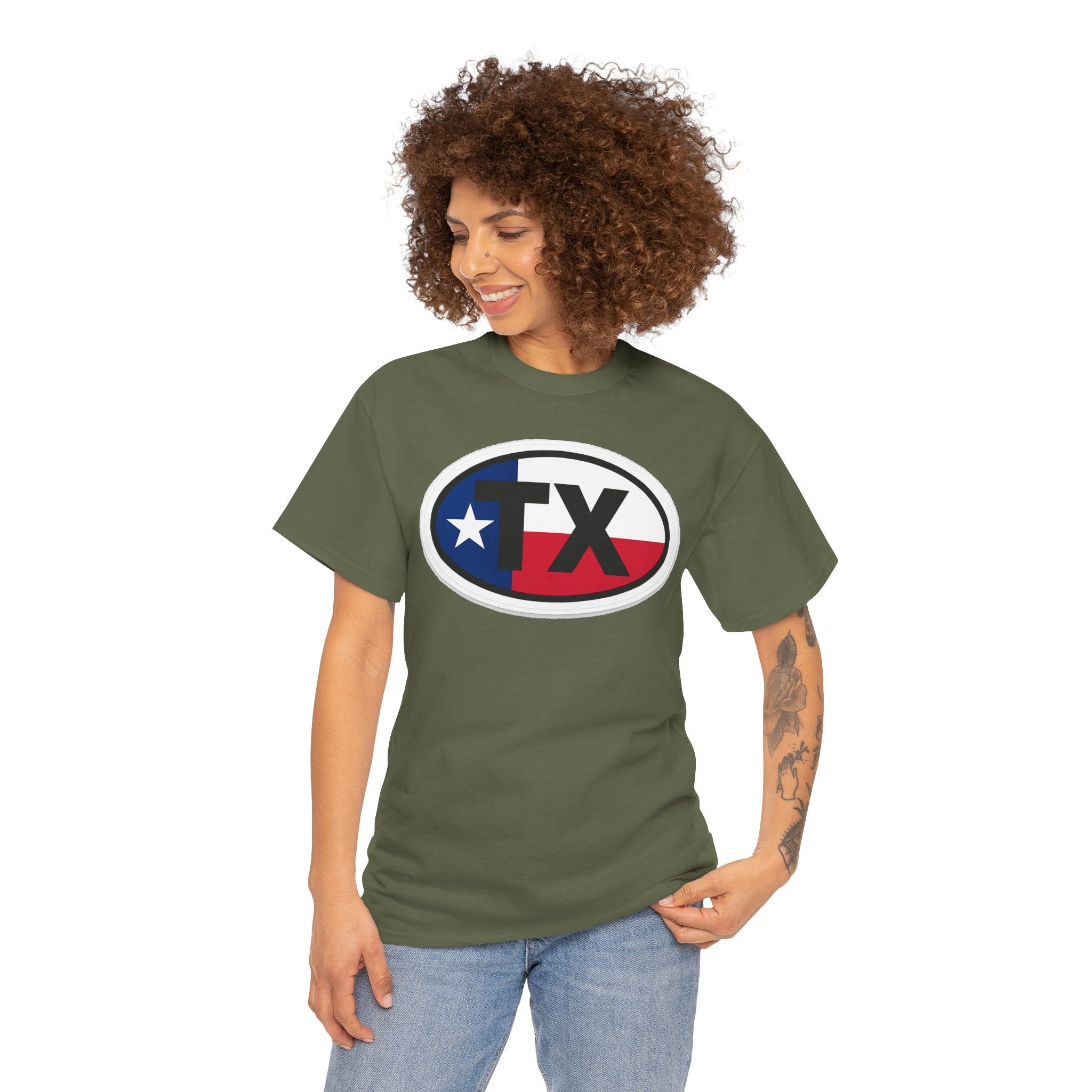 Texas Flag TX Oval T-Shirt — Patriotic Lone Star Tee