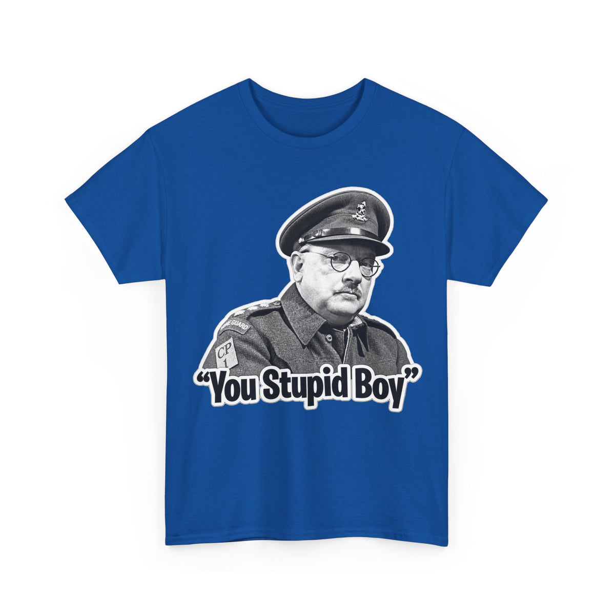Dads Army Inspired You Stupid Boy T-Shirt — Vintage Cop Illustration Funny Graphic Tee