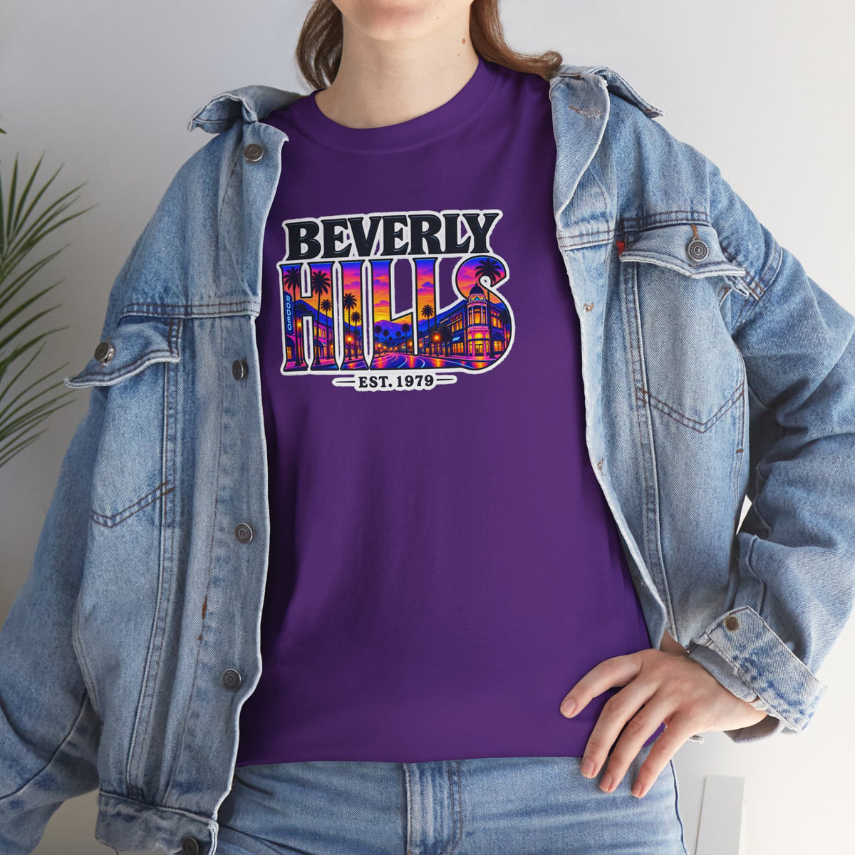 Beverly Hills Retro Sunset Tee — 'Beverly Hills EST. 1979' Graphic T-Shirt