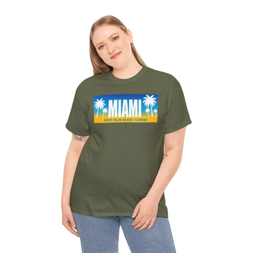 Miami West Palm Beach Vintage Tee — "MIAMI" Beach Palm Trees T‑Shirt
