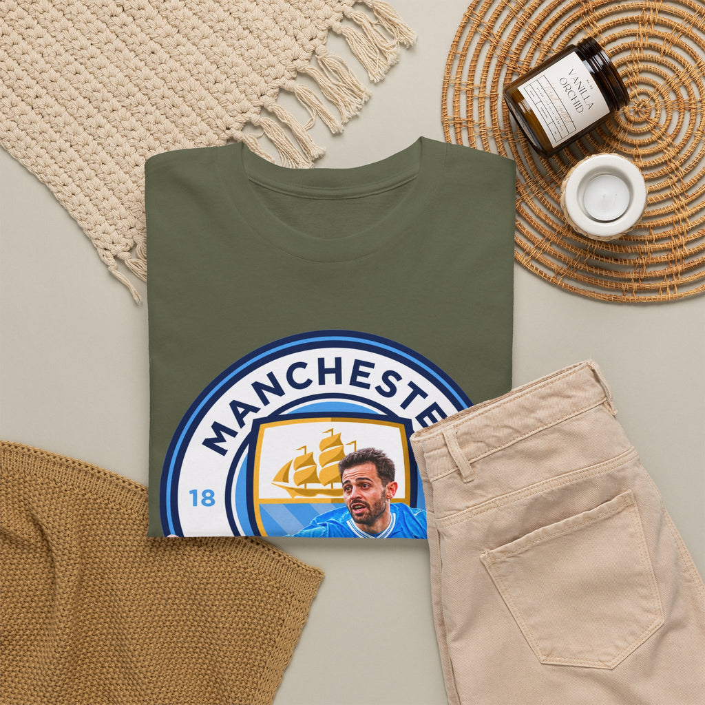 Bernardo SIlva Manchester City legend Cotton T‑Shirt — Blue Crest Football Tee