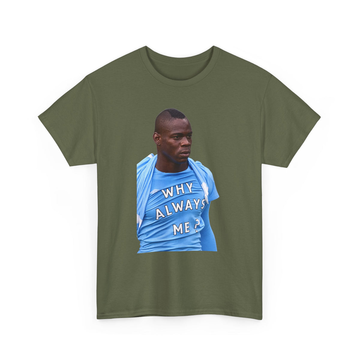 Why Always Me? Mario Balotelli Man City Graphic Cotton T-shirt