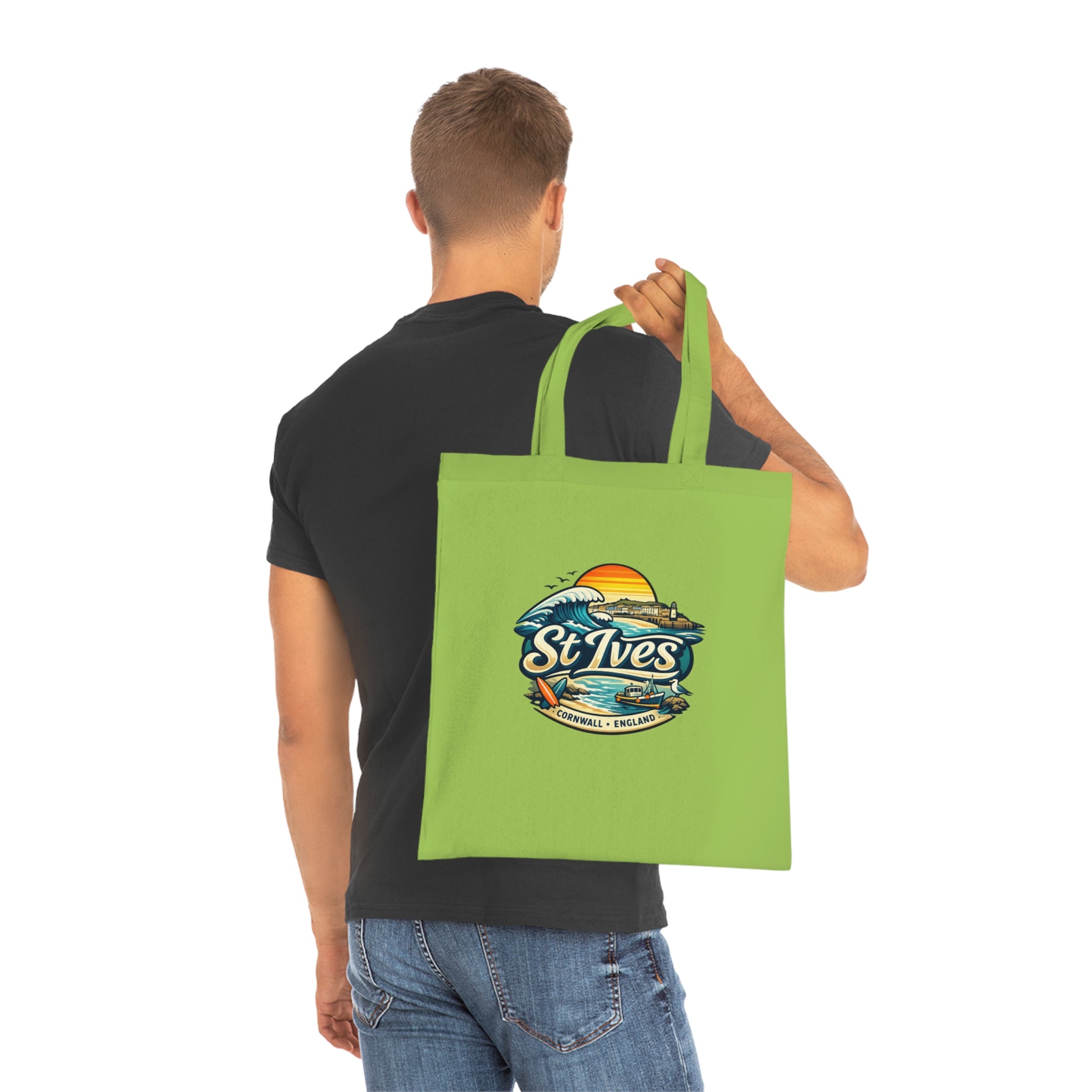 St Ives Beach Tote — Cornwall Surf Sunset Cotton Tote Bag