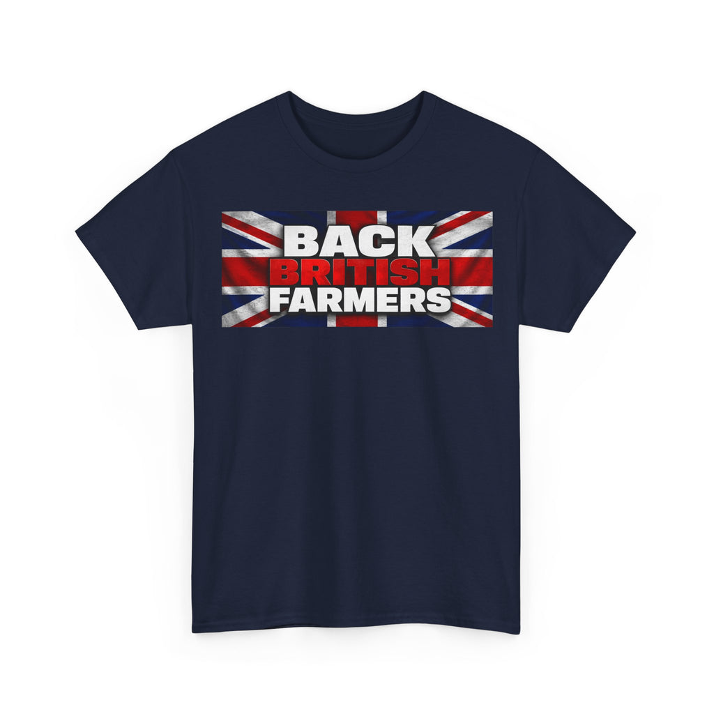 Back British Farmers T-Shirt — Union Jack Support Tee for UK Farmers
