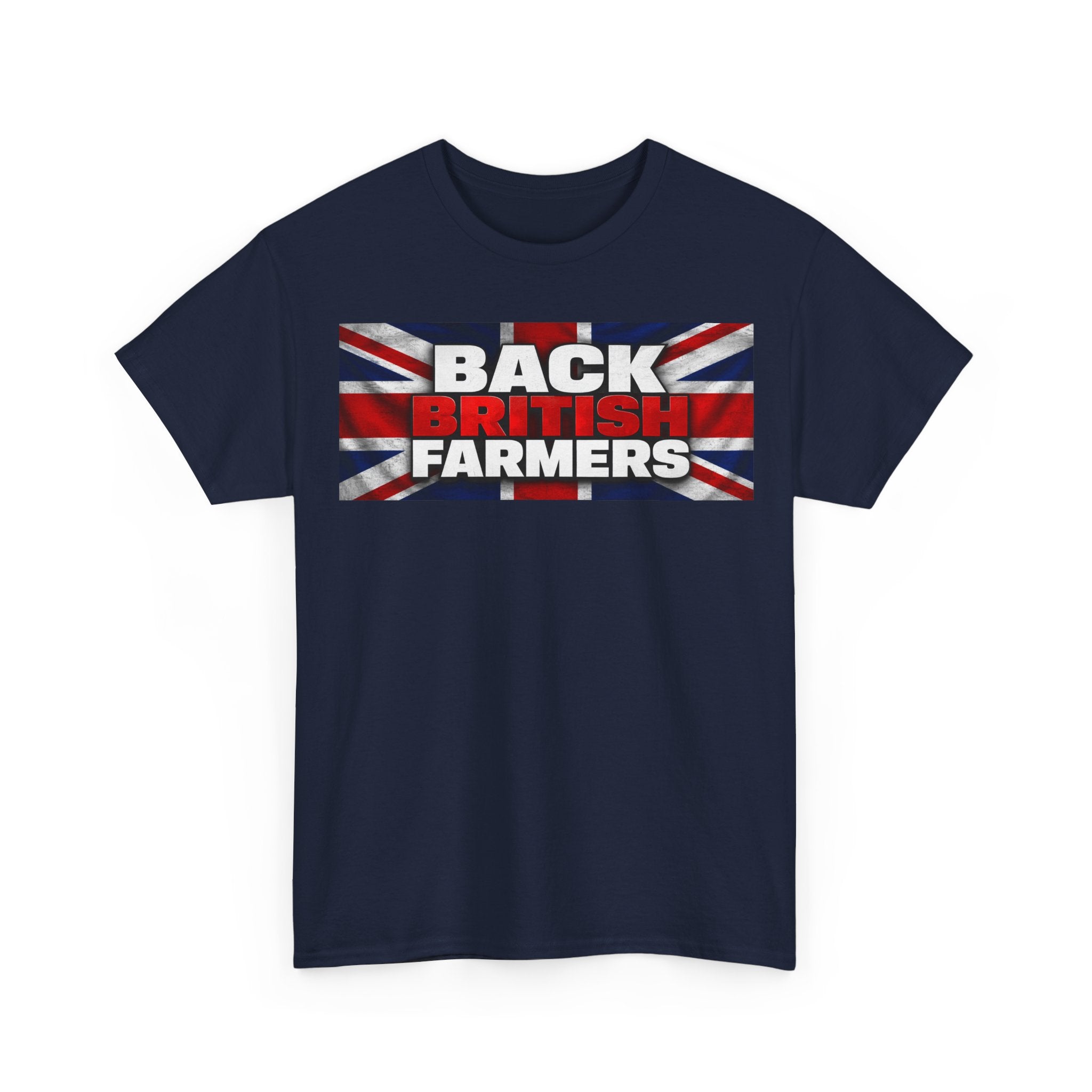 Back British Farmers T-Shirt — Union Jack Support Tee for UK Farmers