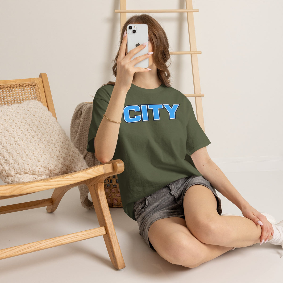 CITY Graphic Tee — Retro Man City Inspired Blue Block Letter T-Shirt