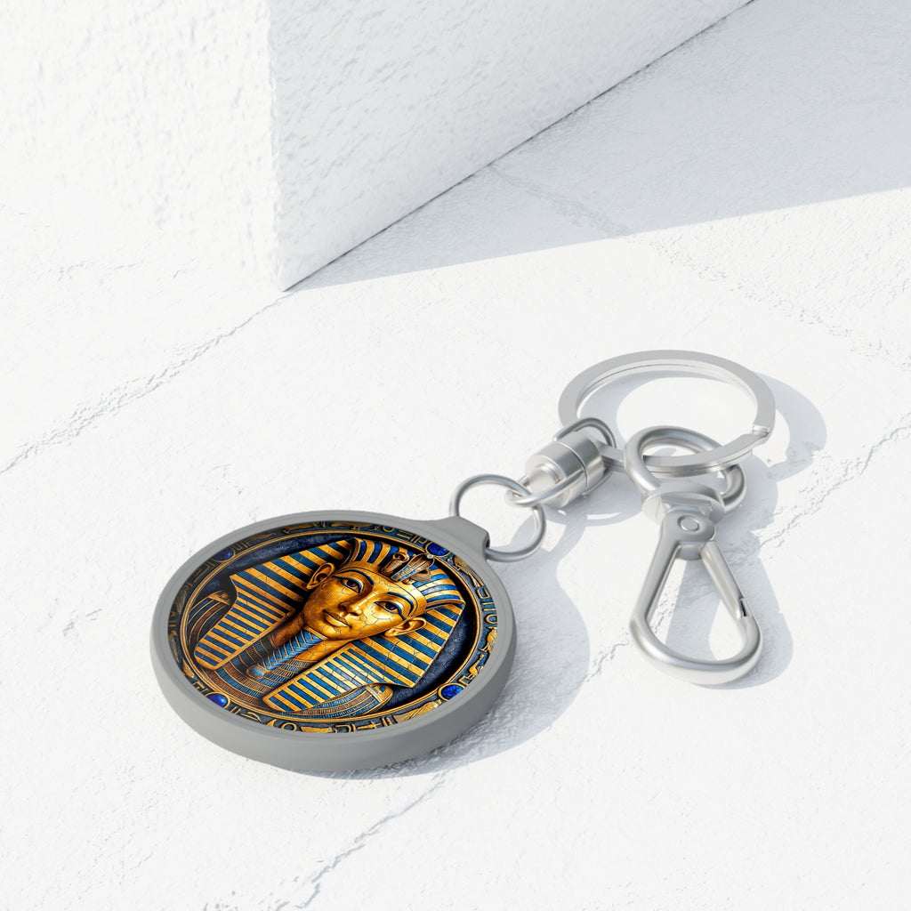 Egyptian Pharaoh Keyring Tag — Tutankhamun Golden Mask Keychain