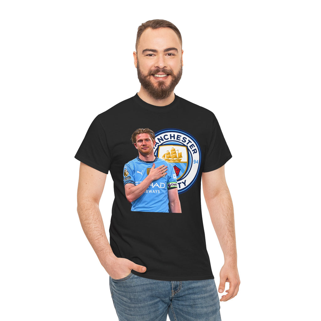 Kevin De Bruyne Manchester City Legend Cotton T-Shirt — Player Tribute Tee (Heart Badge Design)