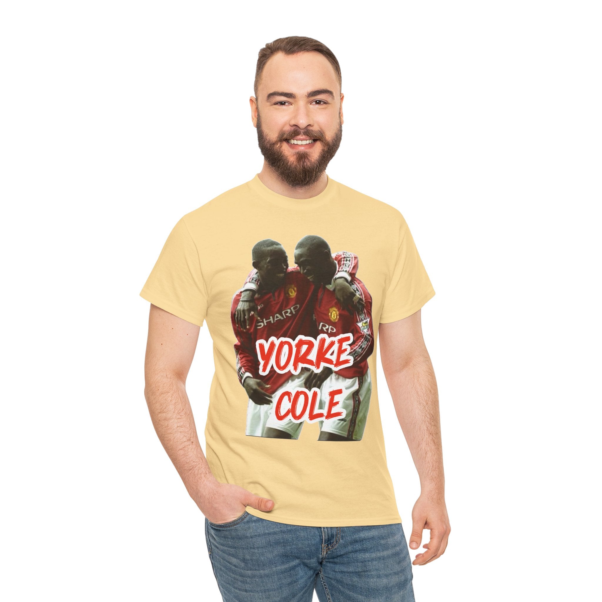 Yorke & Cole Manchester United Soccer Legends Graphic Tee — 'Yorke Cole' Retro Football Shirt