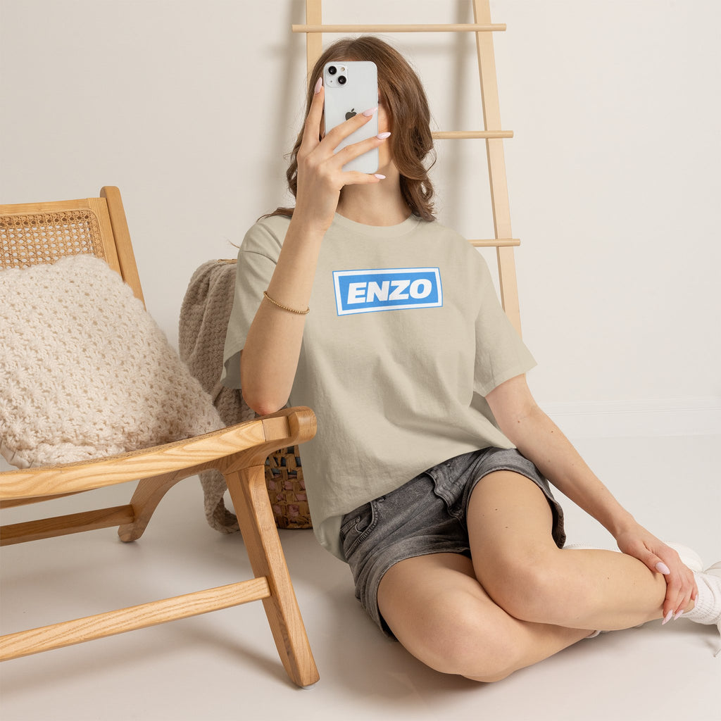 Enzo Man City Inspired Logo Tee — Classic Box-Logo Graphic T-Shirt