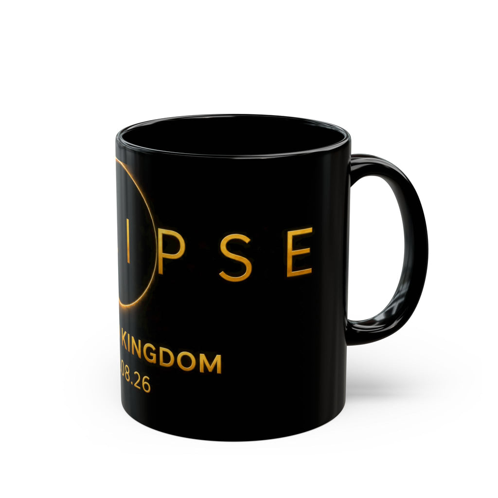 Eclipse 2026 Souvenir Mug — United Kingdom 12.08.26 Black Ceramic