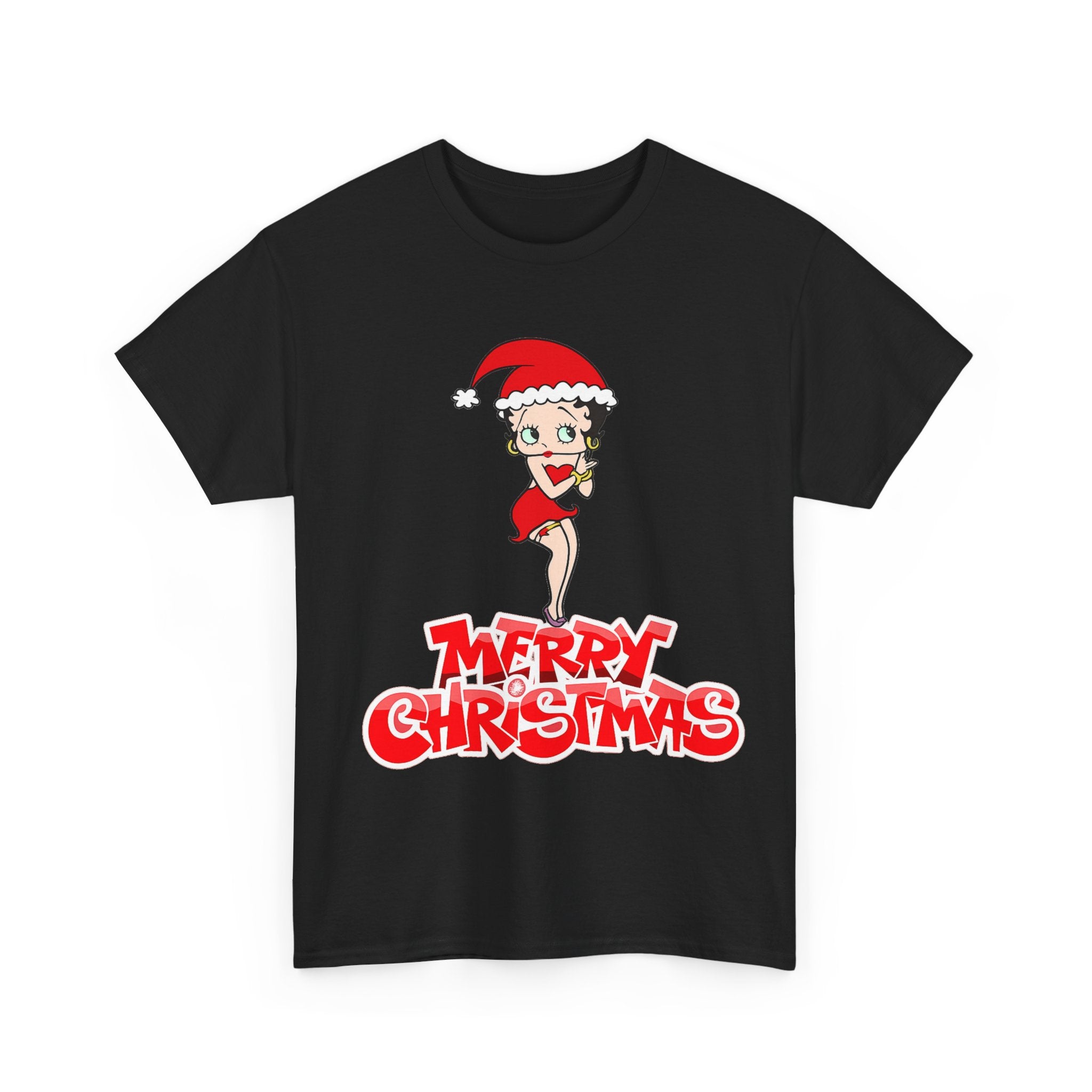 Christmas Betty Boop Tee - 'Merry Christmas' Holiday Graphic Shirt