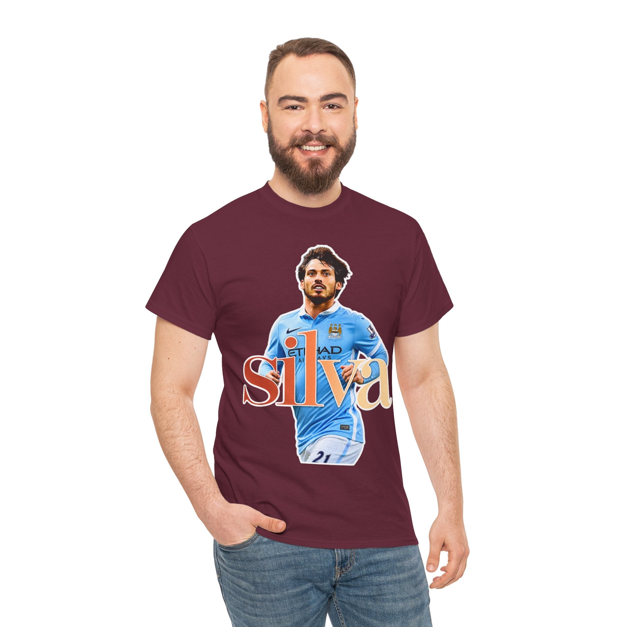David Silva Manchester City Soccer Player Graphic Tee — Retro Football Fan Shirt