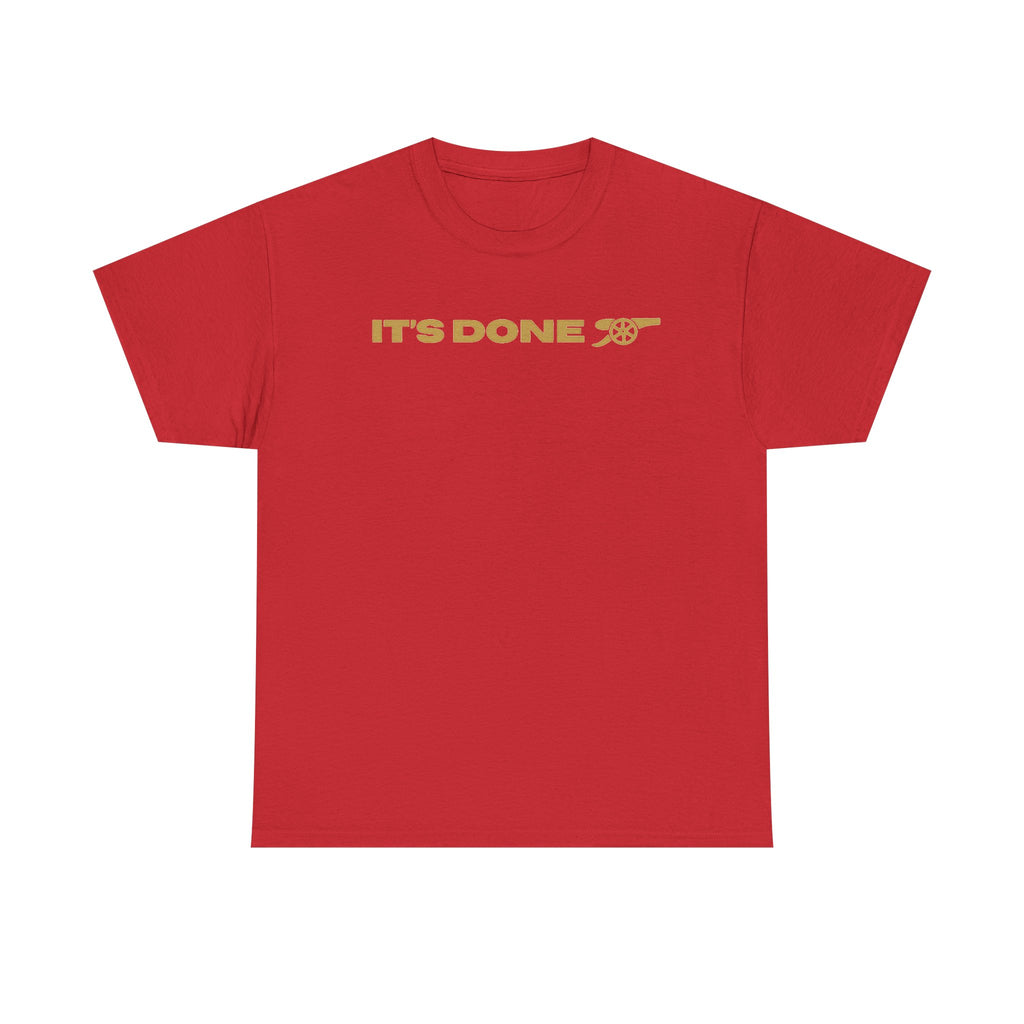 It's Done Arsenal Champions T-Shirt – Minimalist Gold Script Tee