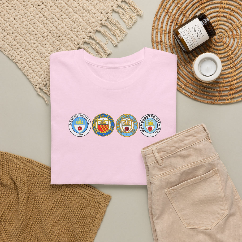 Man City Retro Crest Inspired Cotton T-Shirt