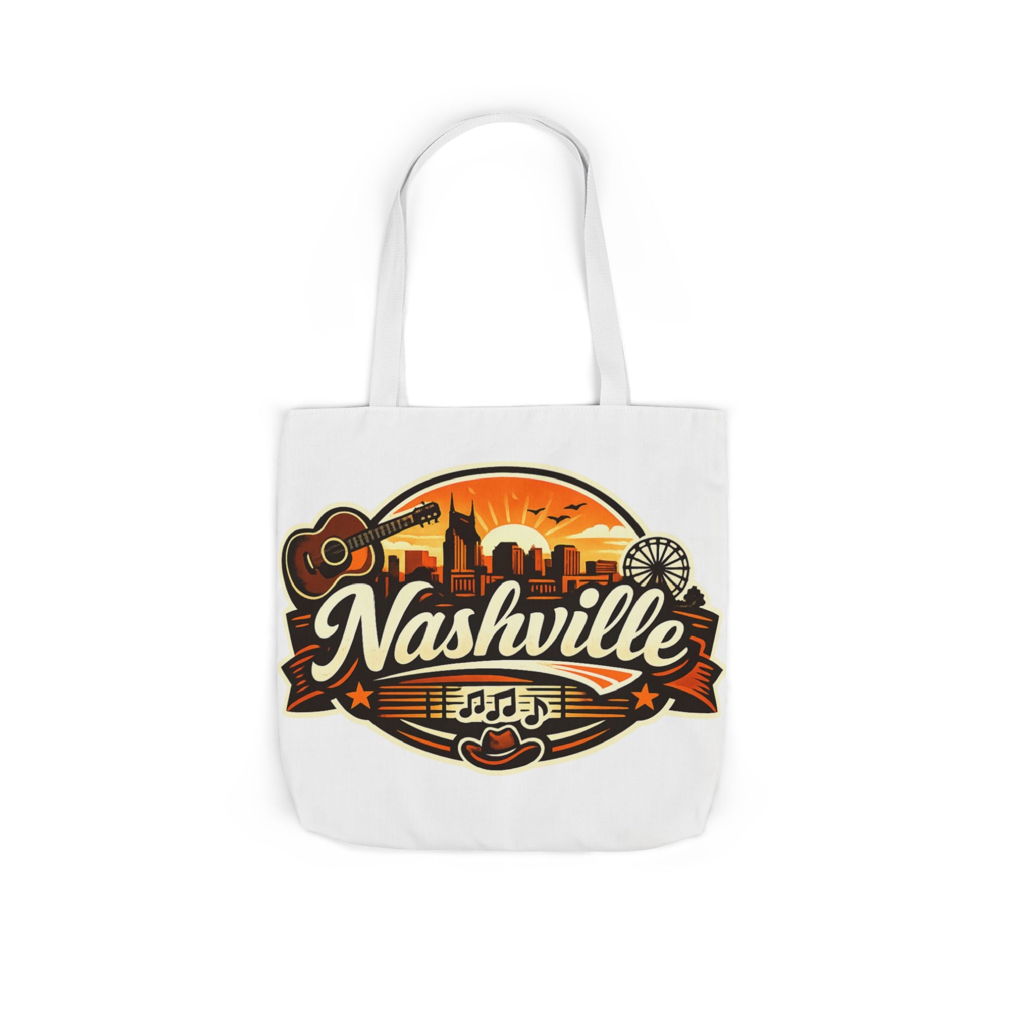 Nashville Sunset Tote Bag — Country Music Skyline Canvas Tote