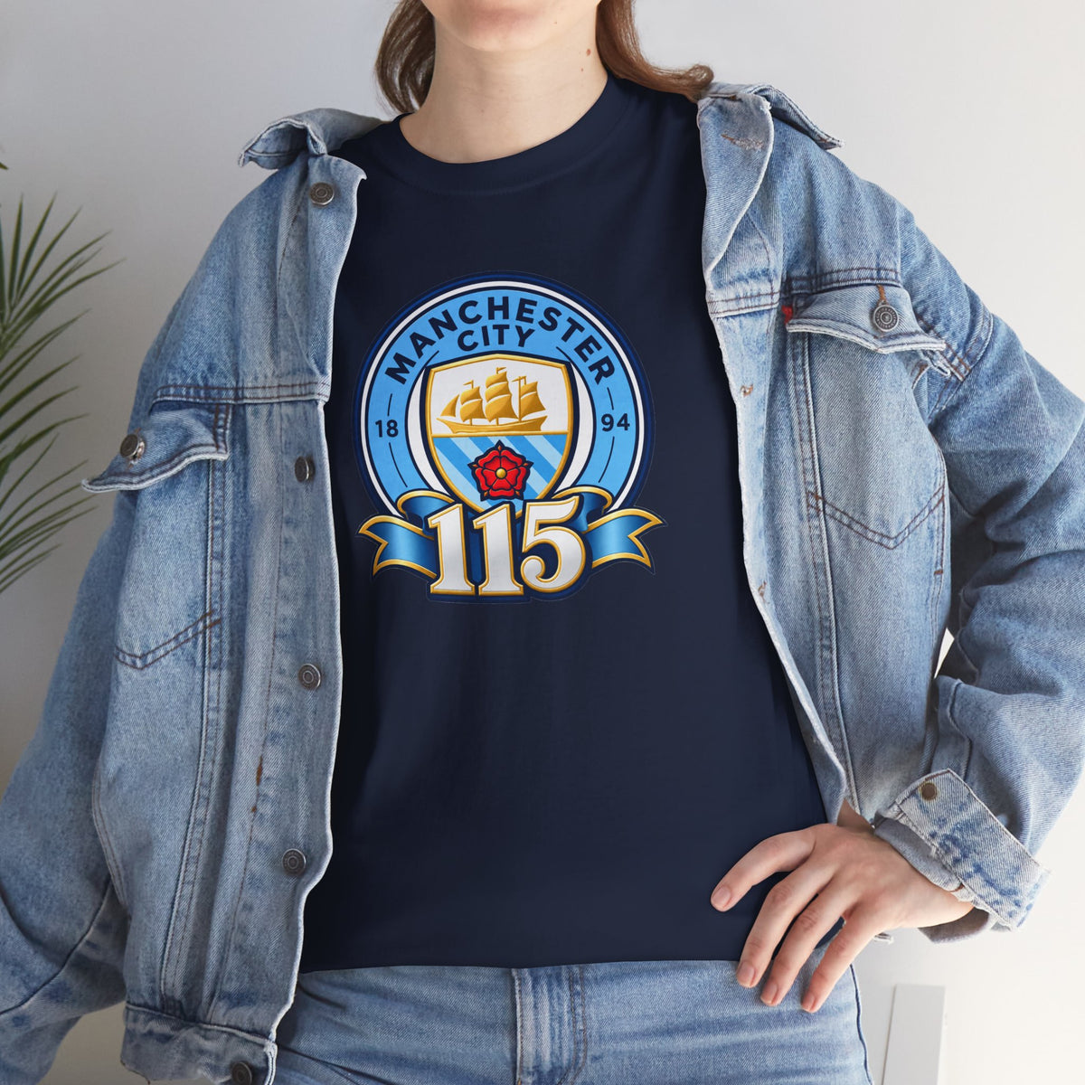 Manchester City 115th Crest Inspired Cotton T-Shirt