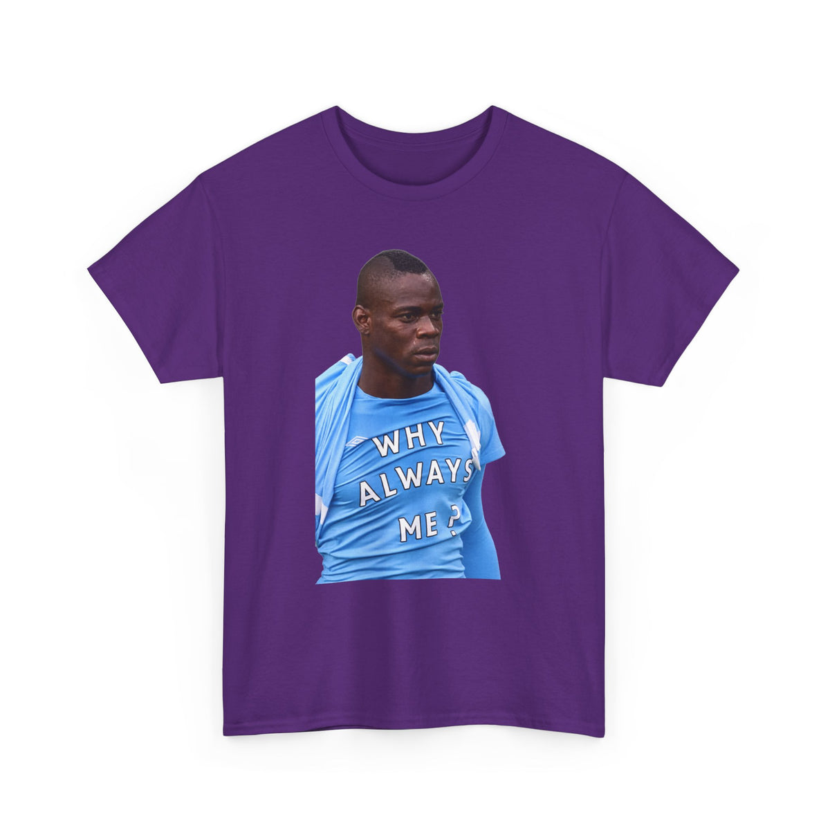 Why Always Me? Mario Balotelli Man City Graphic Cotton T-shirt