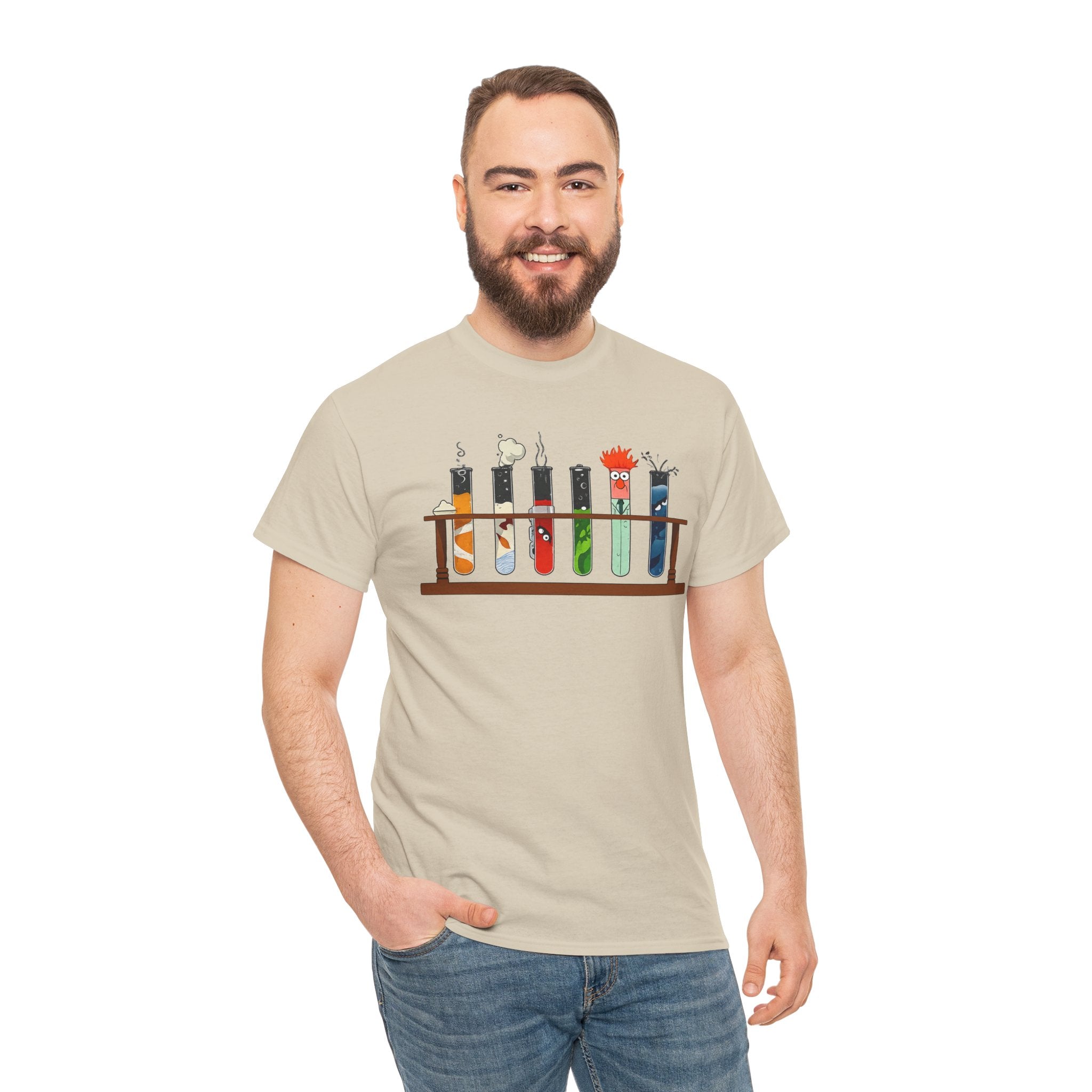Muppets Beaker Science Test Tube Cats T‑Shirt — Cute Laboratory Cat Illustrations Tee