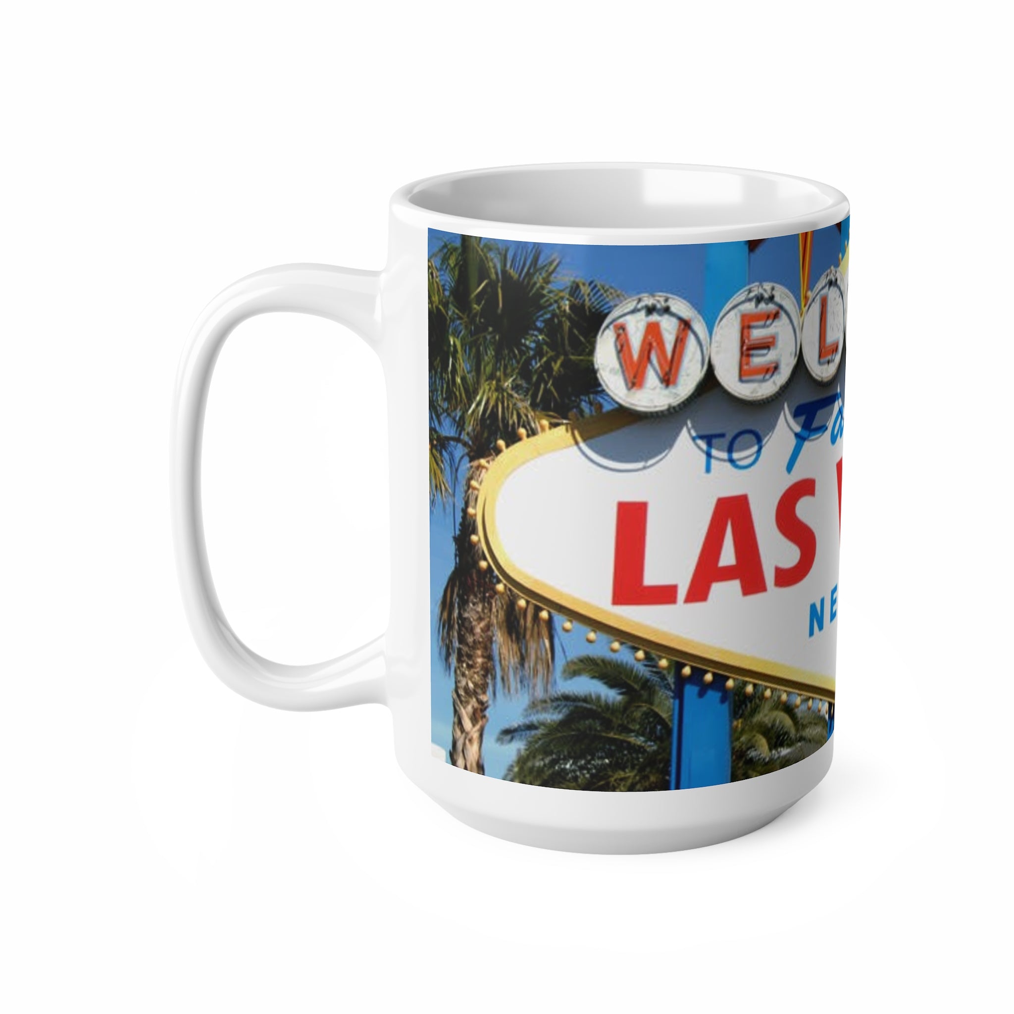 Las Vegas Sign Ceramic Coffee Mug — 11oz & 15oz Travel Souvenir