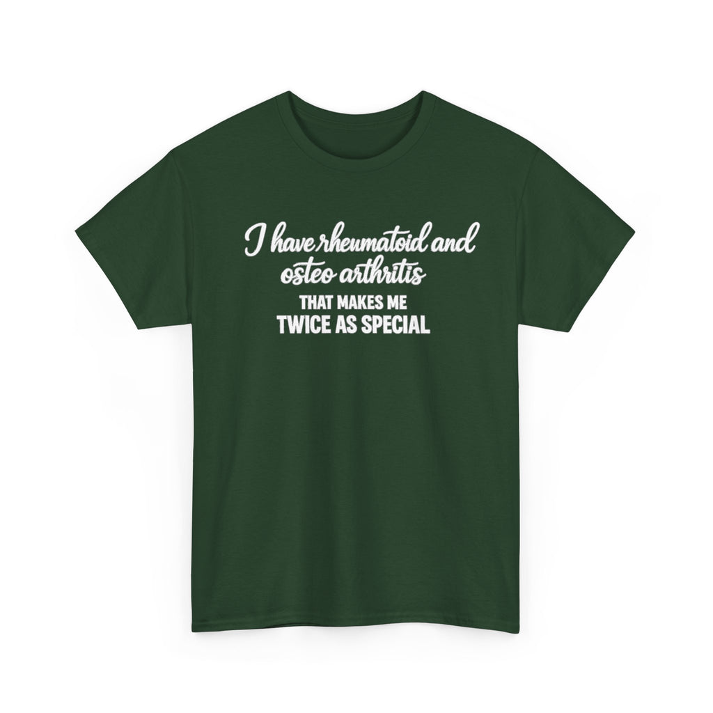 Rheumatoid & Osteoarthritis Awareness T-Shirt – "Twice As Special"
