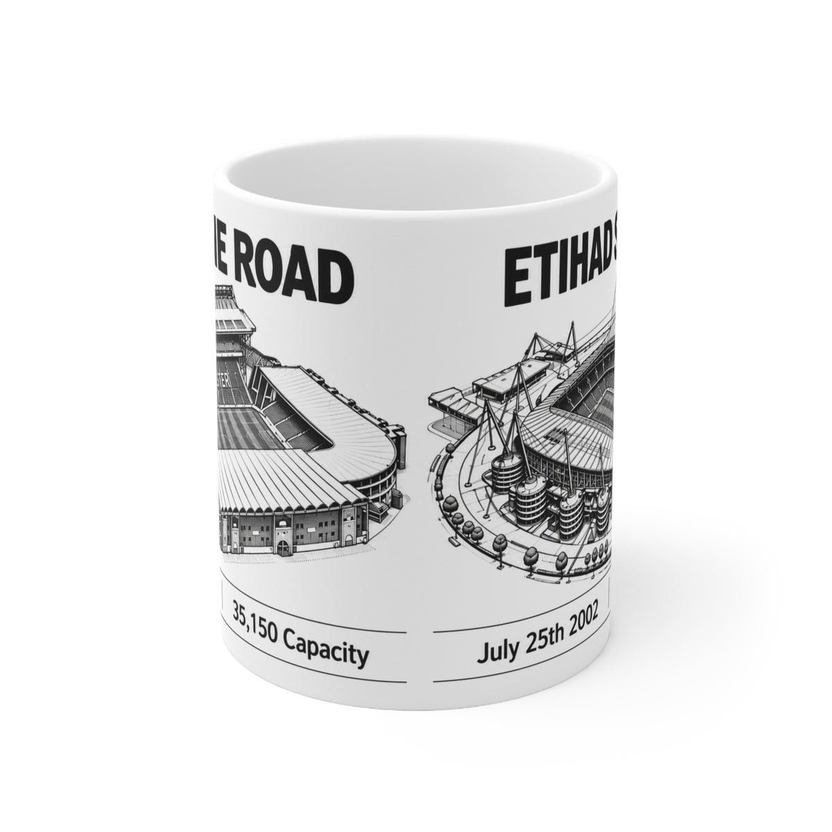 Manchester City Maine Road & Etihad Stadiums Ceramic Coffee Mug