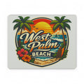 West Palm Beach Retro Sunset PU Leather Mouse Mat