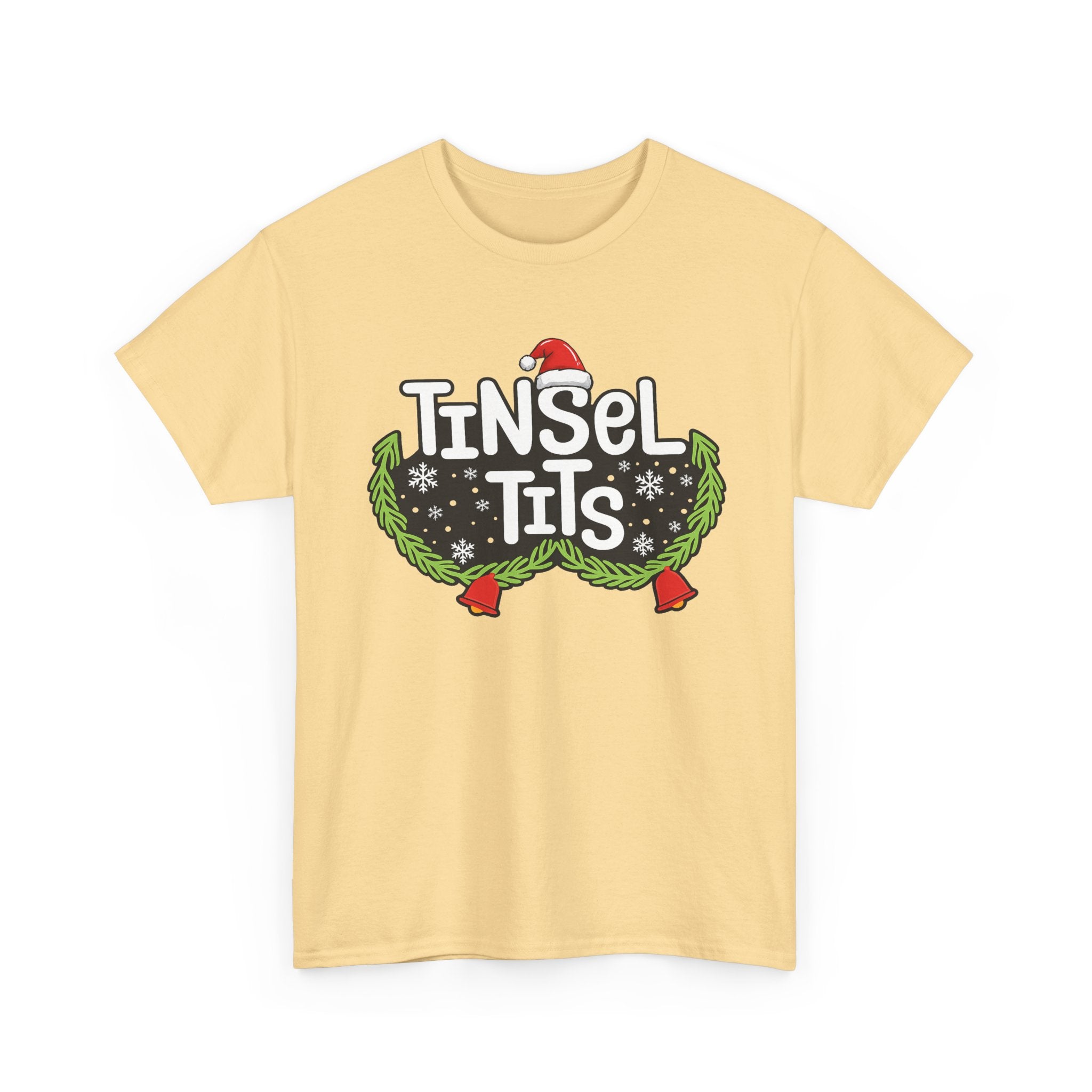 T-Shirt — "Tinsel Tits" Funny Christmas Wreath Holiday Tee
