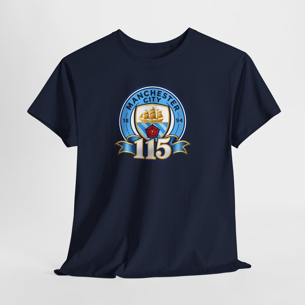 Manchester City 115th Crest Inspired Cotton T-Shirt