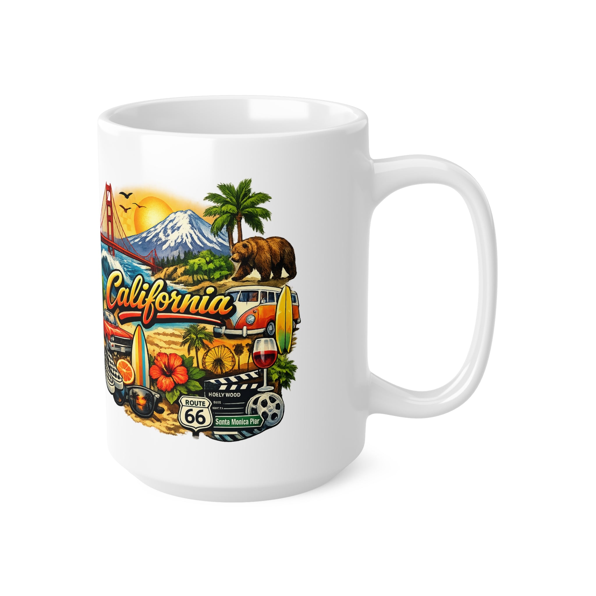 California Scenic Mug — Golden Gate, Surf & Roadtrip Ceramic Coffee Cup (11oz/15oz)