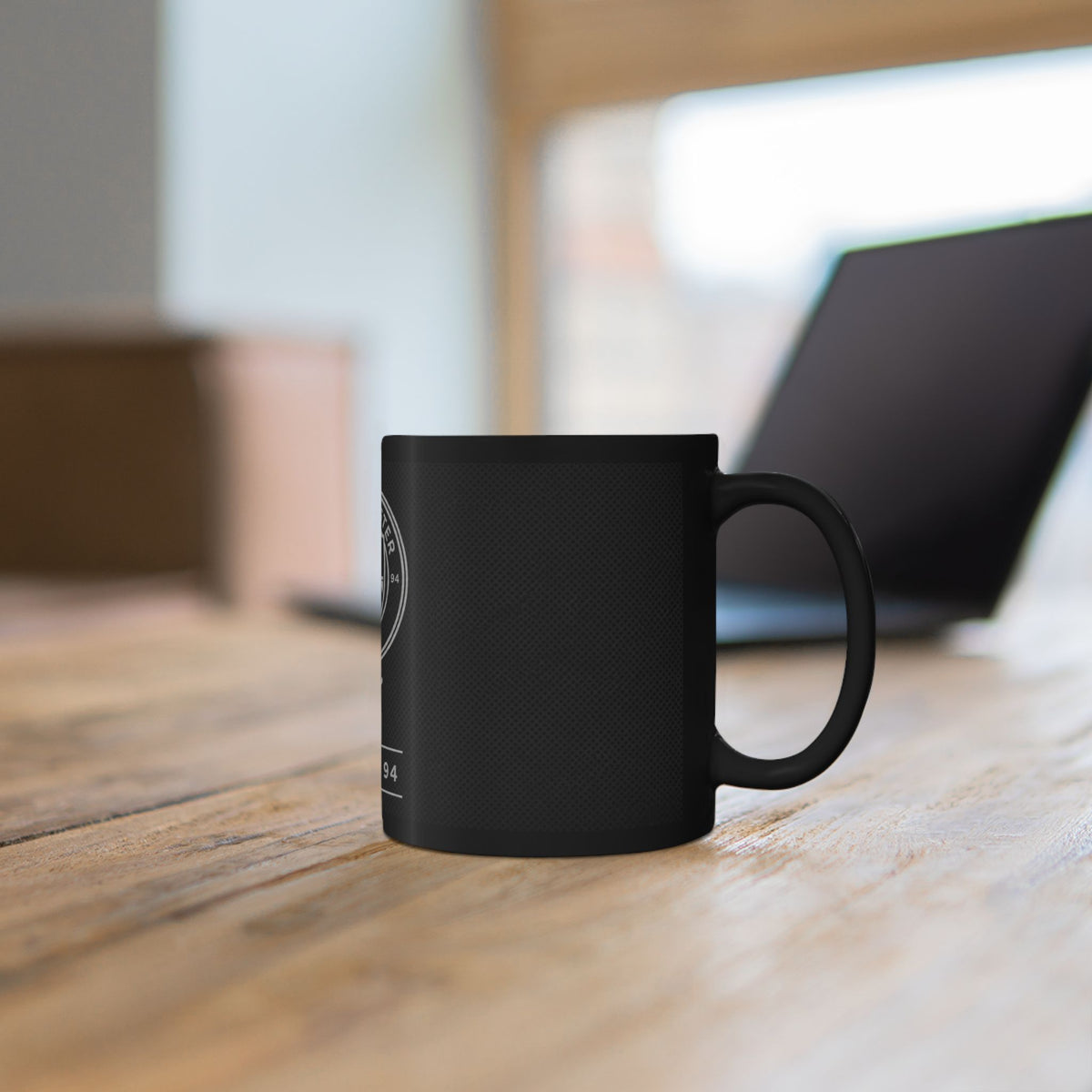 Manchester City Black Ceramic Mug (11oz, 15oz) — Football Club Crest & Puma Logo