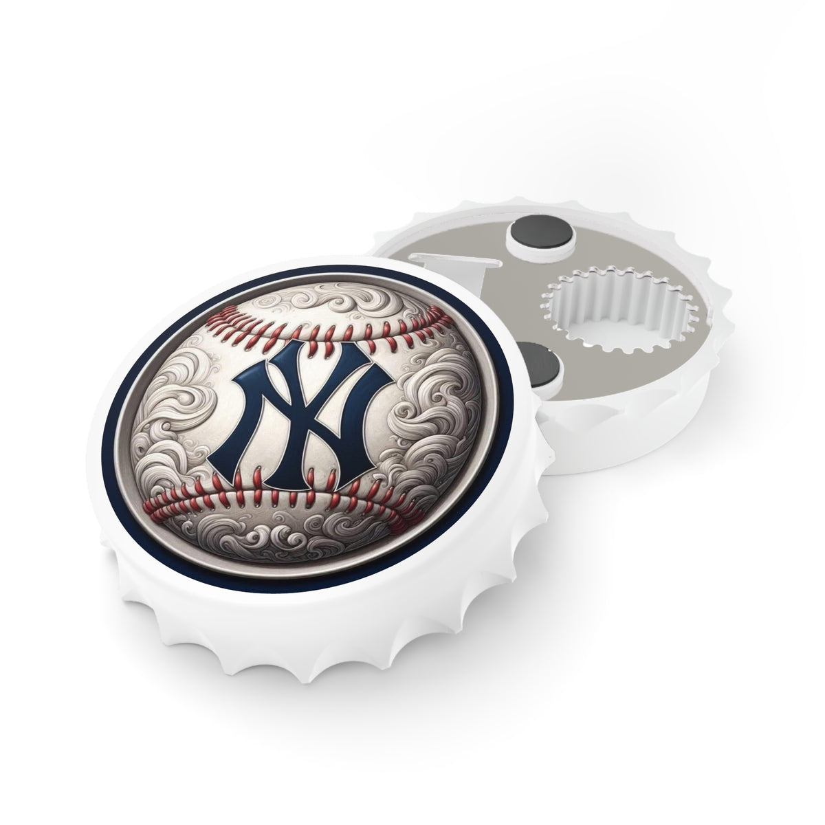 New York Yankees Baseball Bottle Opener — MLB Team Logo Cap-Style Opener