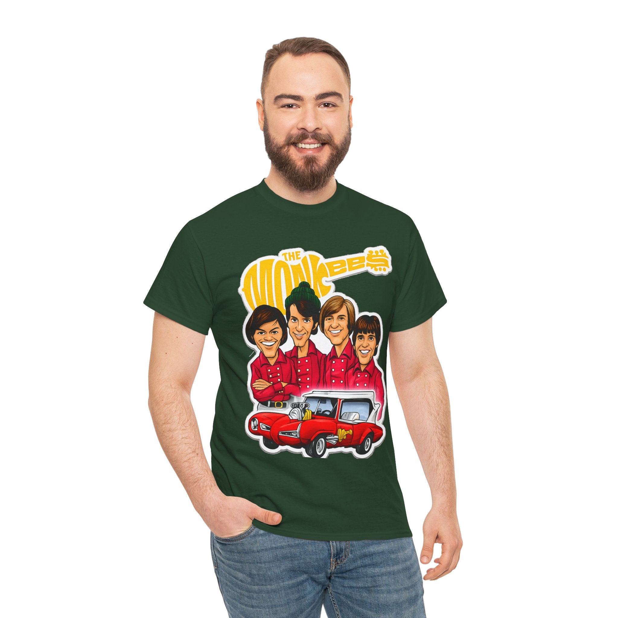 The Monkees Retro Band Tee — Colorful Car Cartoon Graphic