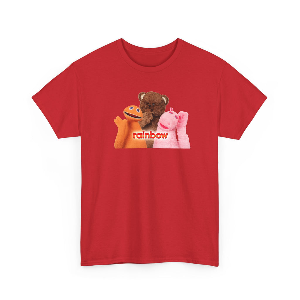 Rainbow Kids TV Zippy, George and Bungle Puppets T-Shirt — Cute Teddy & Hand Puppets Graphic Tee