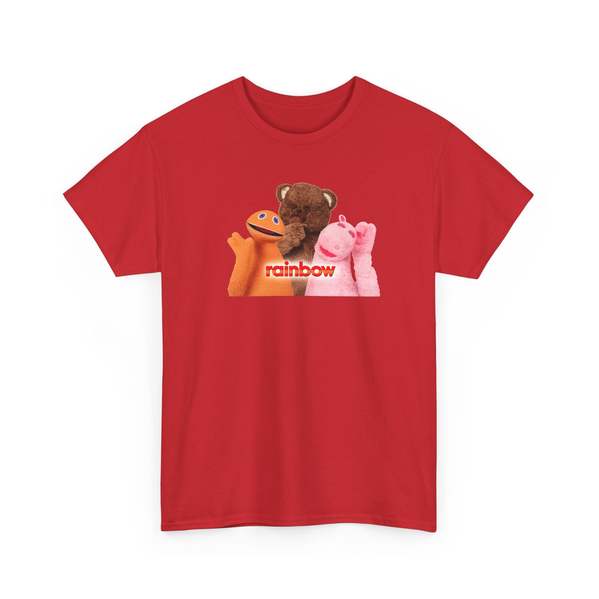Rainbow Kids TV Zippy, George and Bungle Puppets T-Shirt — Cute Teddy & Hand Puppets Graphic Tee