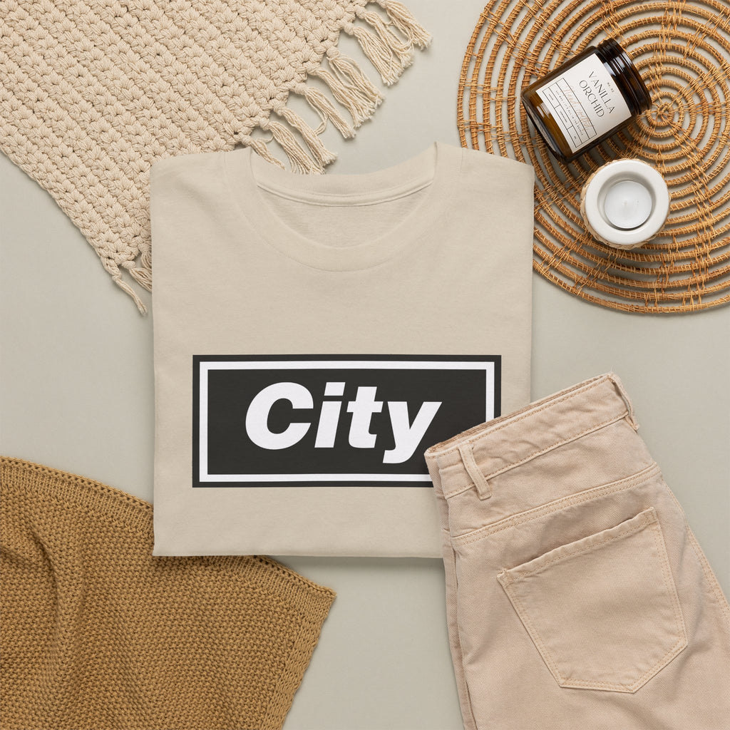 Man City Inspired Box Logo T‑Shirt — Minimal Urban Graphic Tee