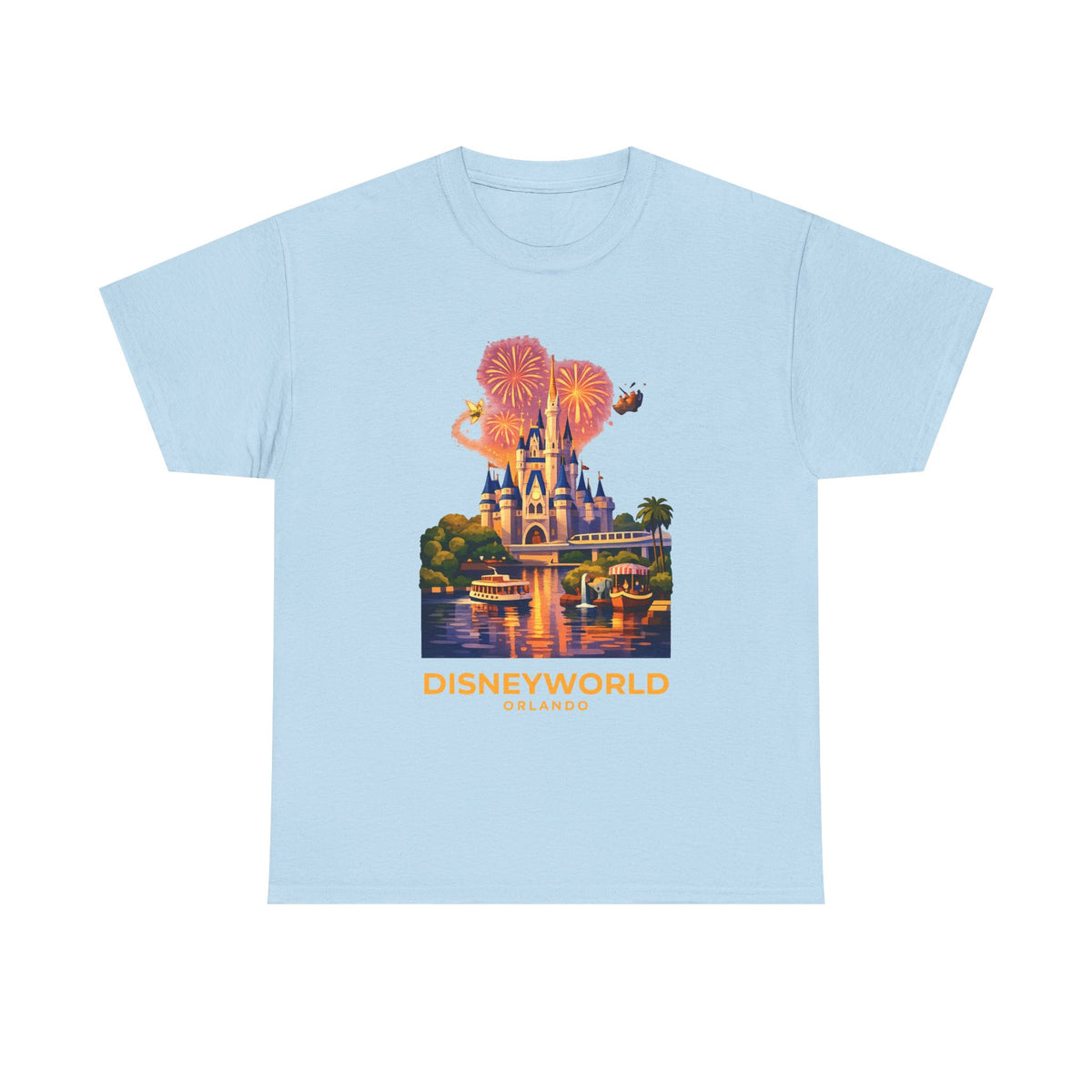 Disney World Castle Orlando Fireworks Cotton T‑Shirt