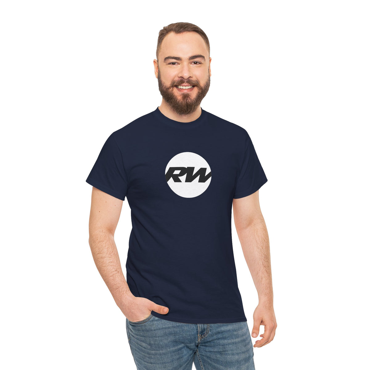 RW Logo T‑Shirt — Minimalist Retro Circle Graphic Tee
