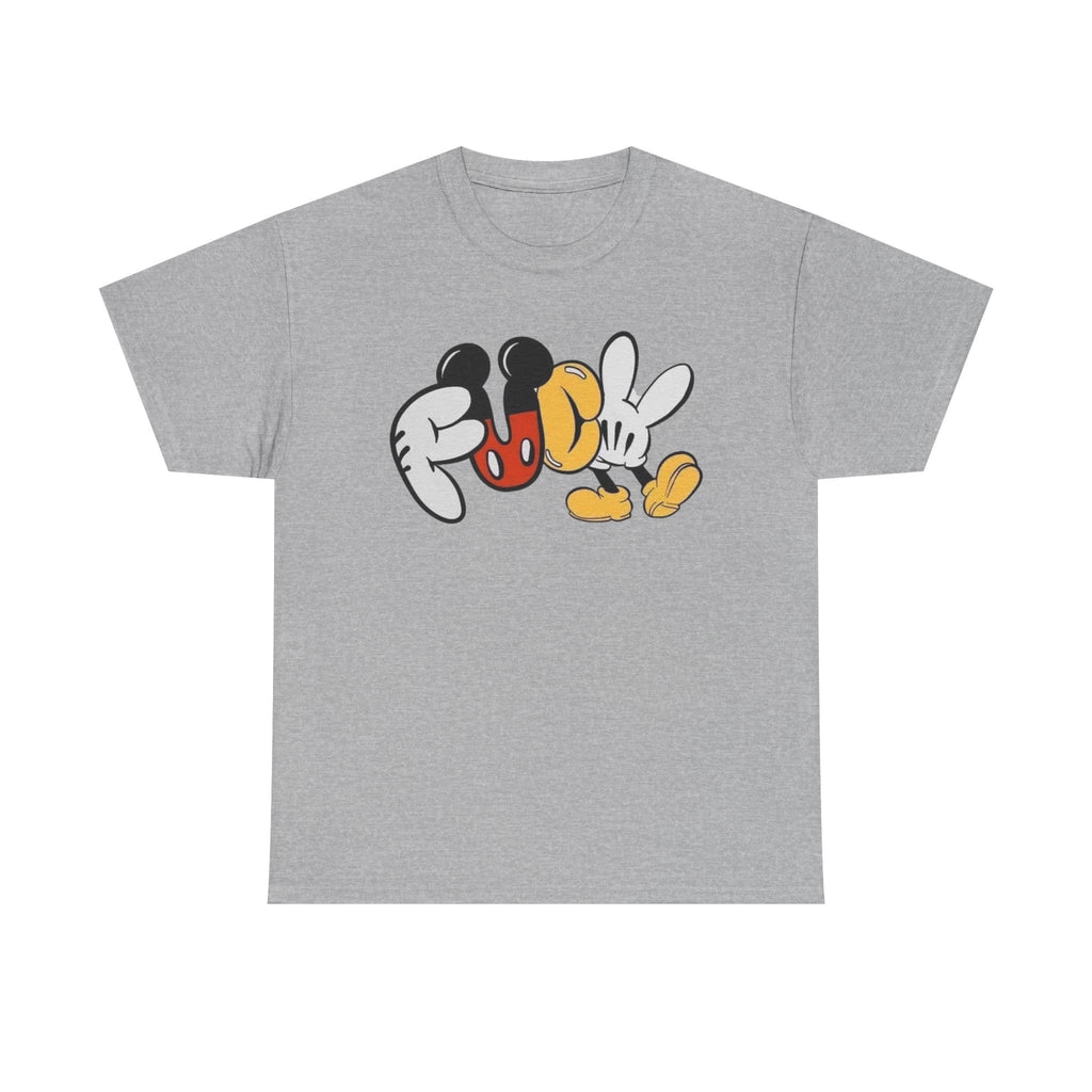 F**K Disney Graphic Tee — Playful Cartoon Hands & Shoes Design