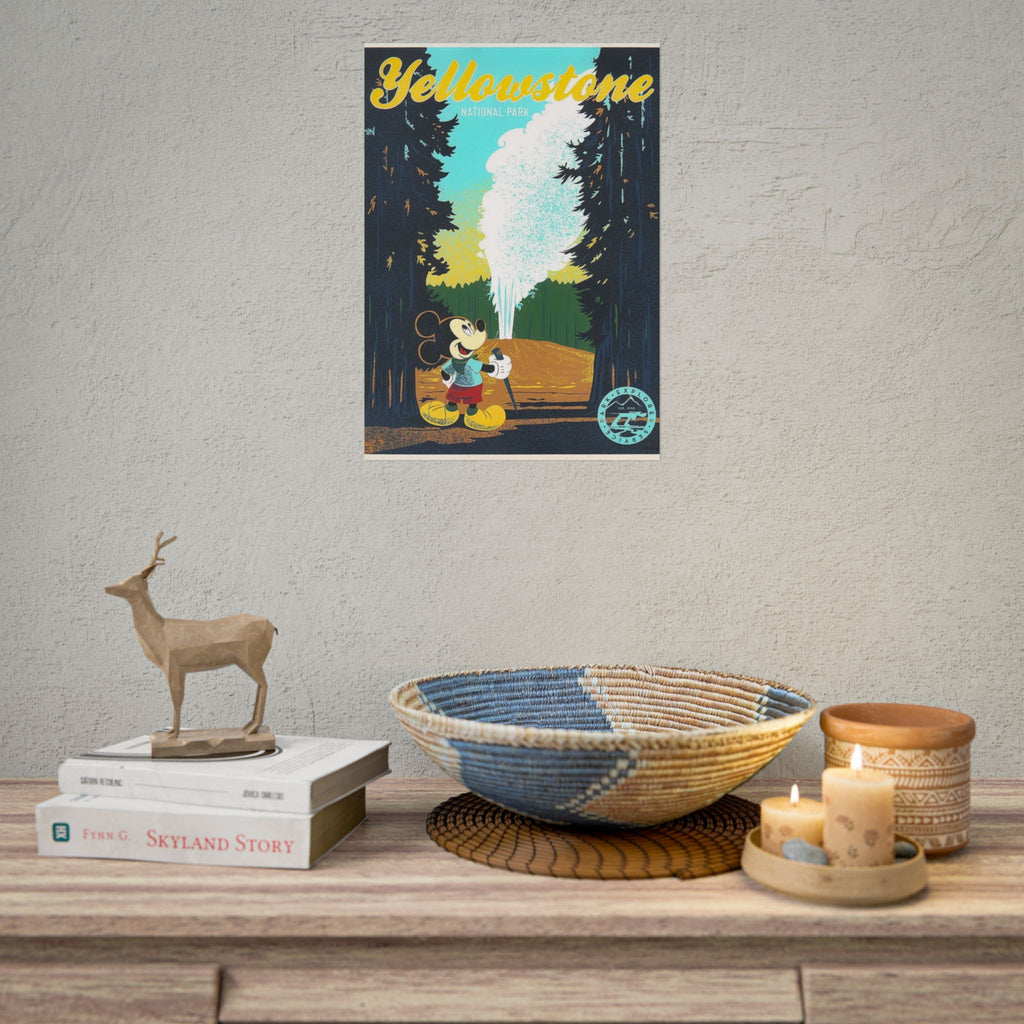 Yellowstone Vintage Mickey Poster — Rolled Travel Art Print