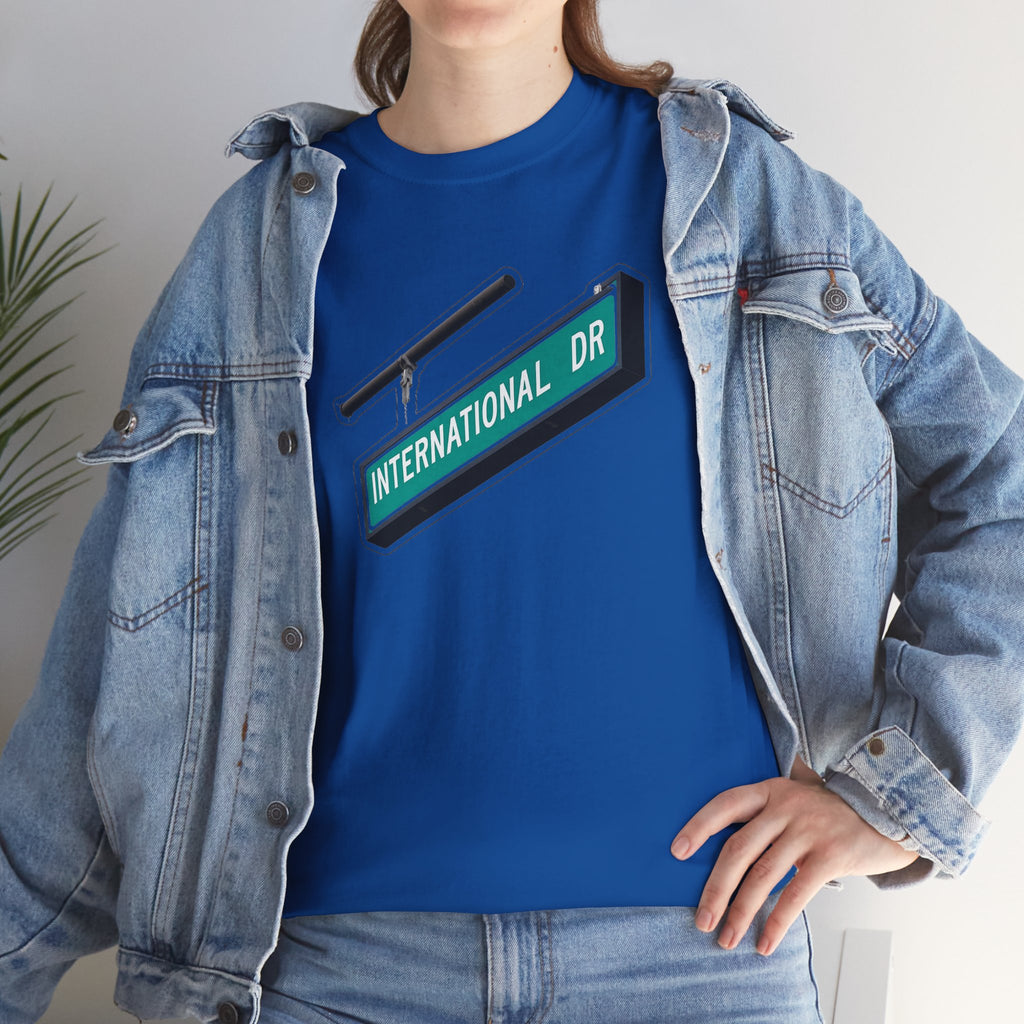 International Dr Street Sign Cotton T-Shirt